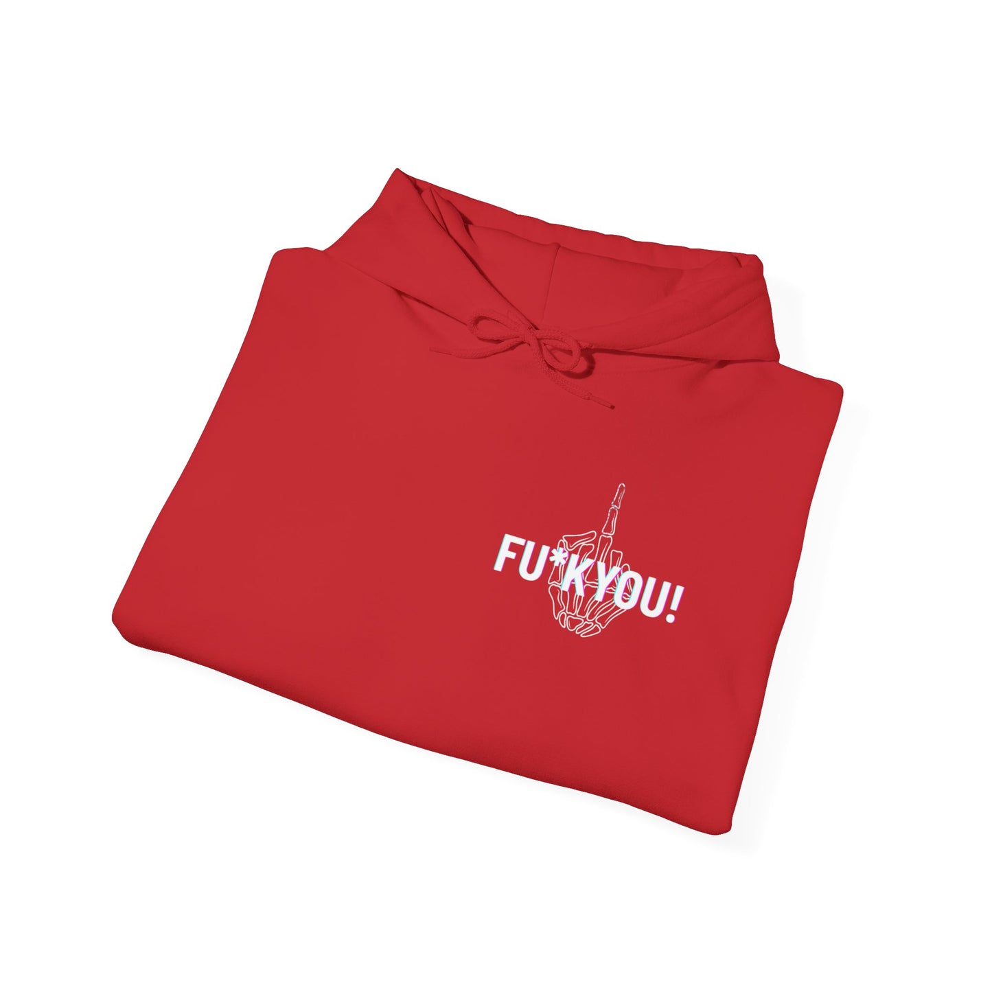 Agent of Chaos Hoodie – 'F**k You!' Skeletal Middle Finger Graphic