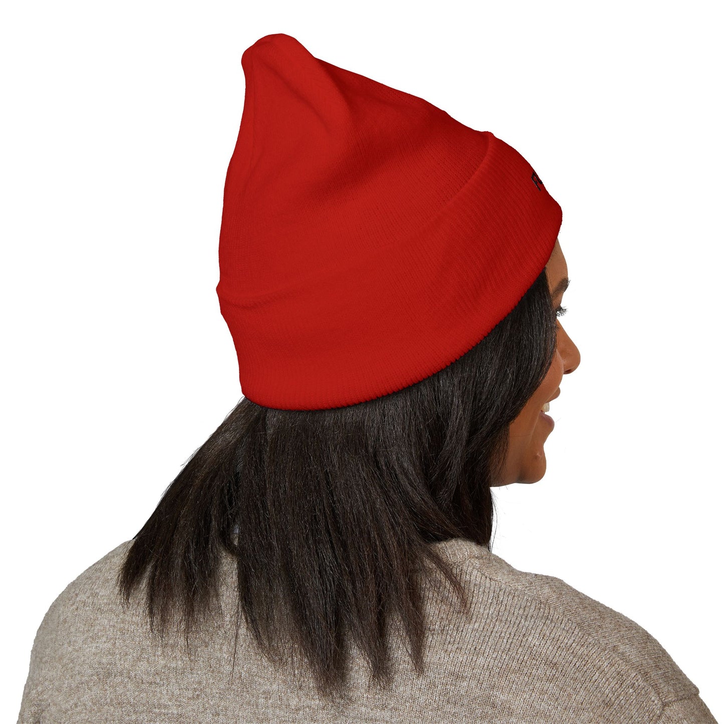 Embroidered 'FU* YOU' Cuffed Beanie — Classic Knit Winter Hat