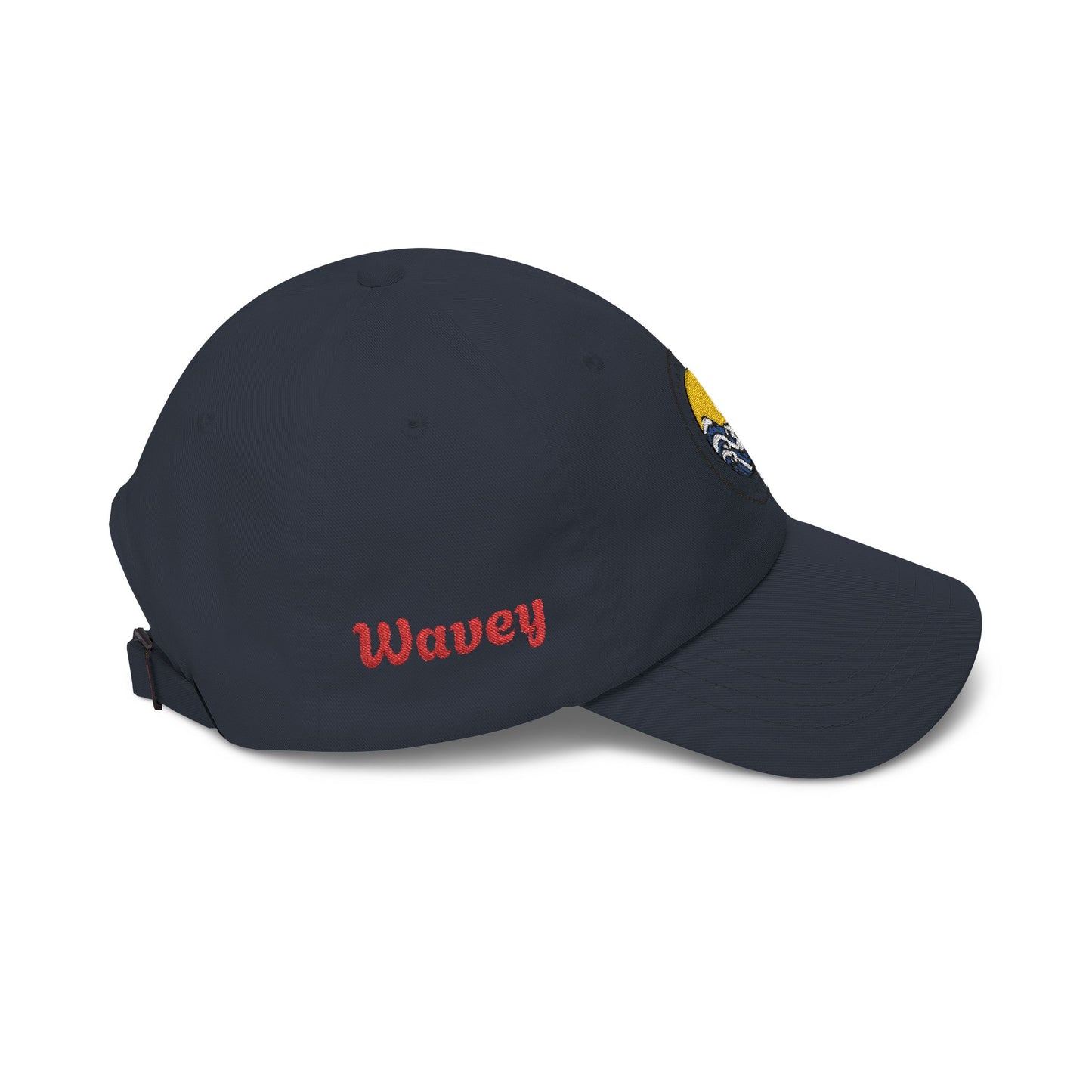 Classic Wave Patch Dad Cap — Embroidered Beach Sunrise Baseball Hat