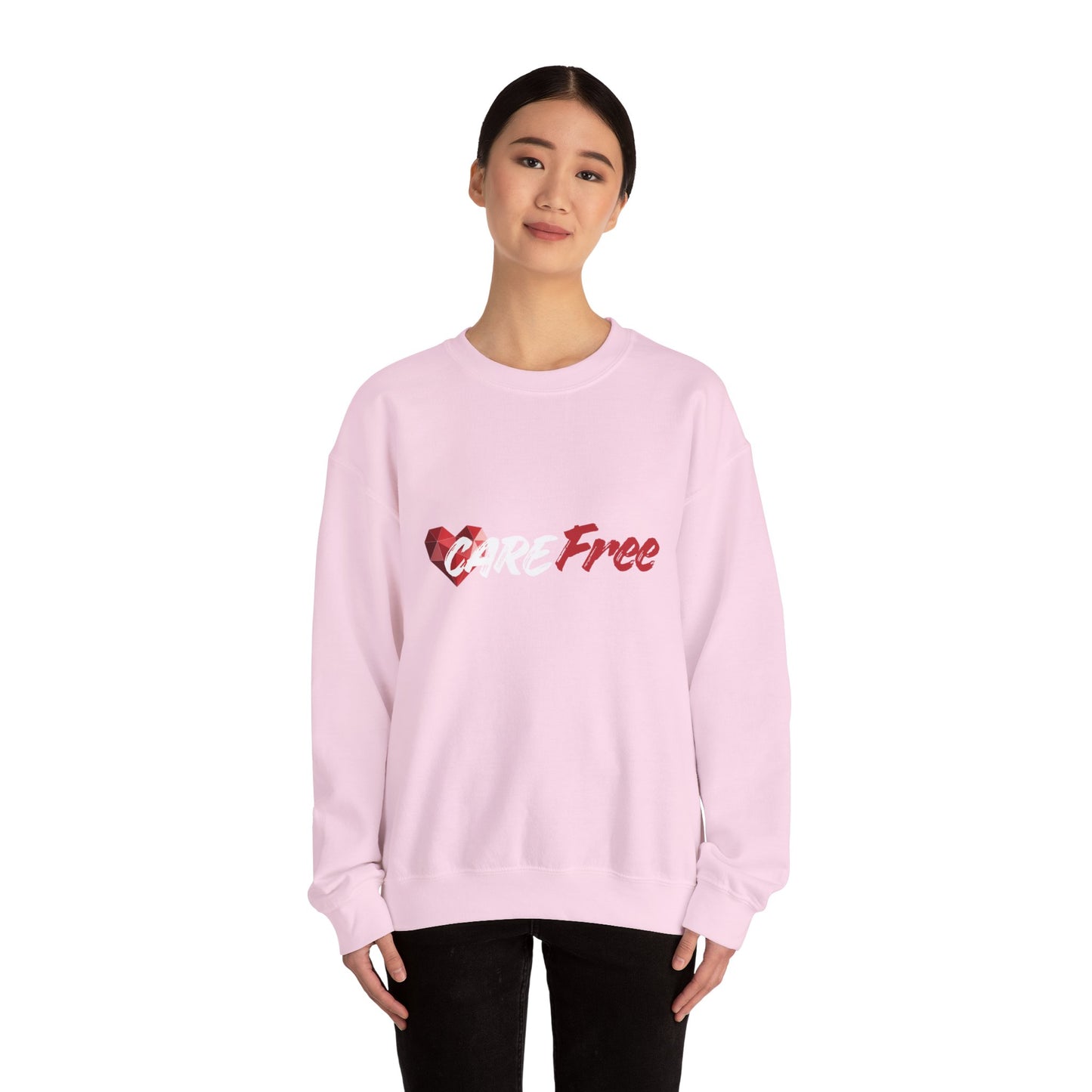 Crewneck Sweatshirt — Heart Graphic “Free” Minimalist Valentines Pullover
