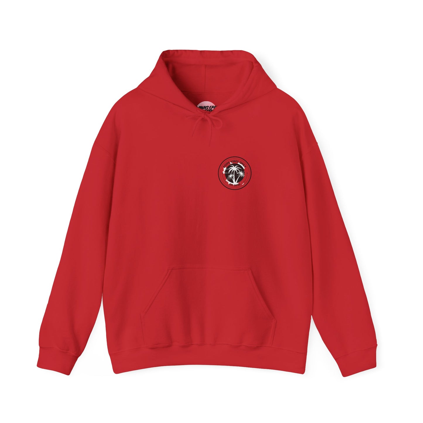 Sunset Paradise Hoodie — Retro Palm Beach Graphic with "Breathe" Script