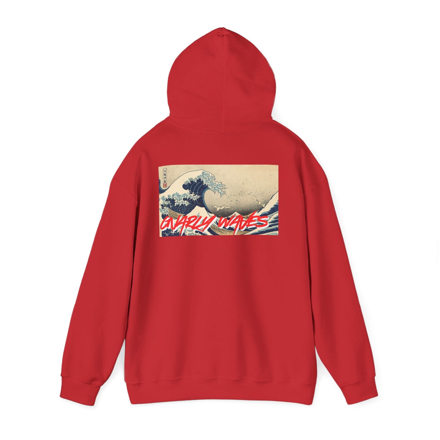 Wave Graphic Hoodie — 'Gnarly Waves' Vintage Hokusai Surf Sweatshirt
