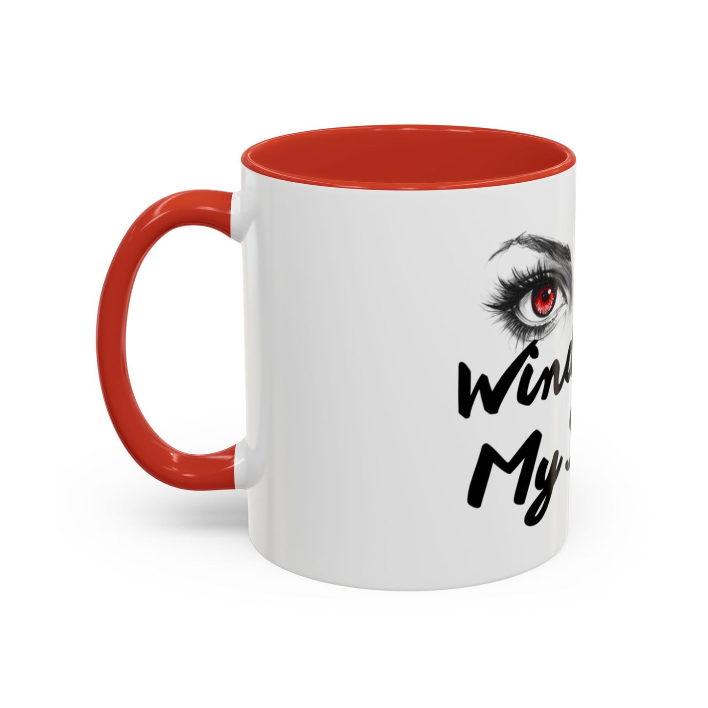 Accent Coffee Mug — “Window to My Soul” Red-Eyed Eyes Design