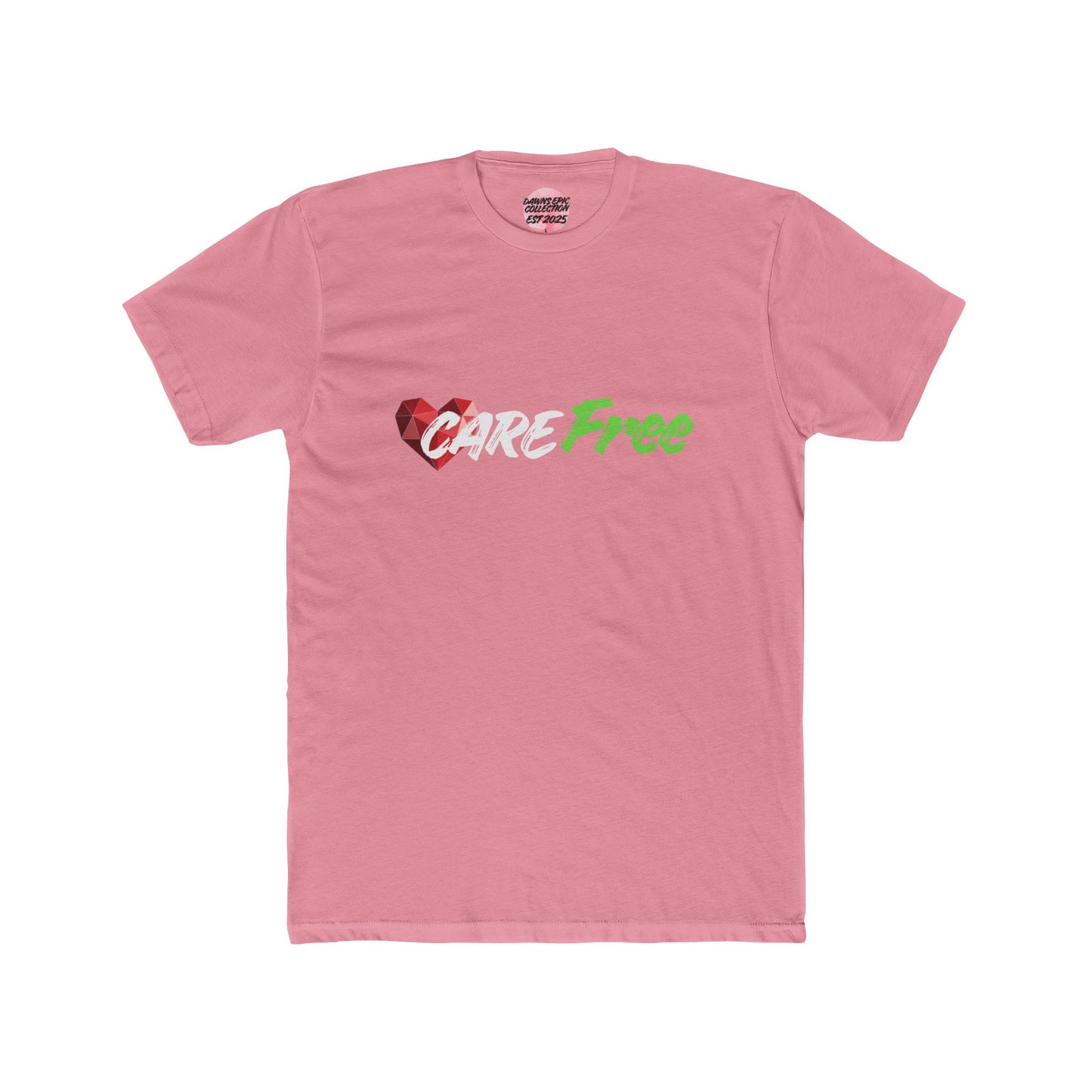 Care Free Graphic Tee – Heart Logo Casual Cotton T-Shirt