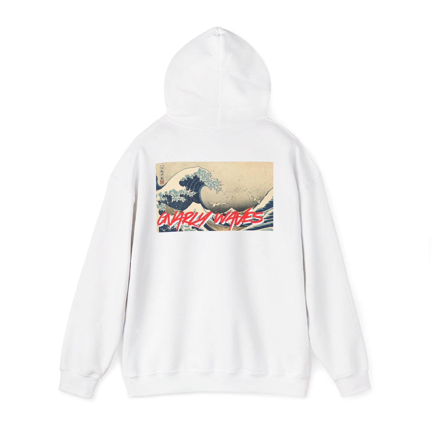 Wave Graphic Hoodie — 'Gnarly Waves' Vintage Hokusai Surf Sweatshirt