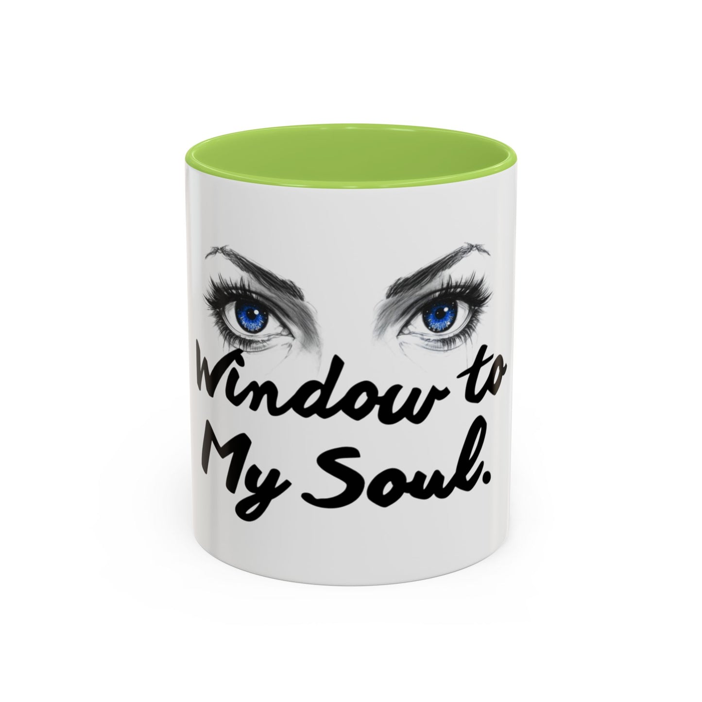 "Window to My Soul" Accent Coffee Mug — Blue Eyes Ceramic 11/15oz