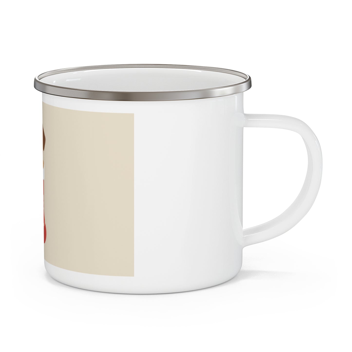 Christmas Puppy-in-Stocking Enamel Camping Mug — Cute Holiday Dog Coffee Cup