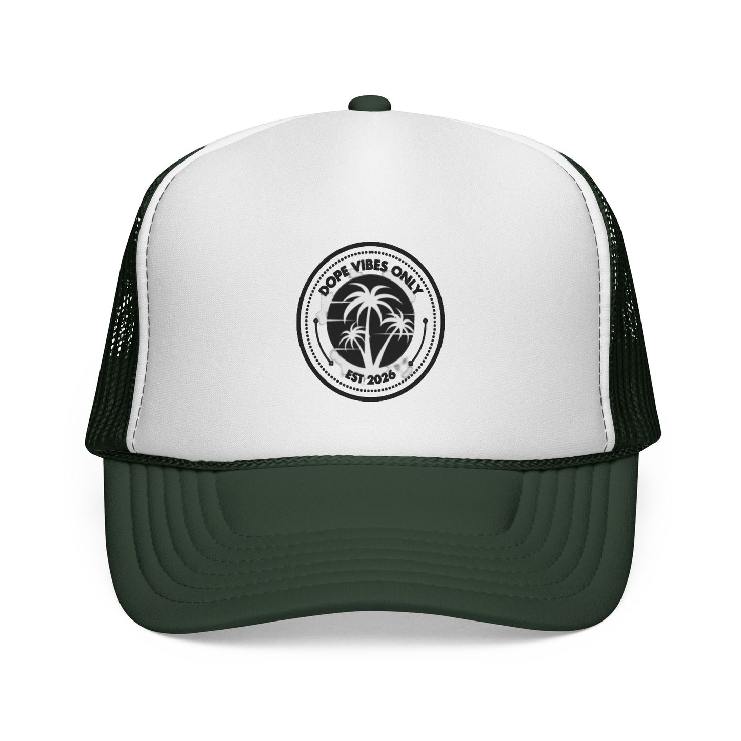 Palm Vibes Only Trucker Cap — Retro Beach Palm Tree Mesh Hat