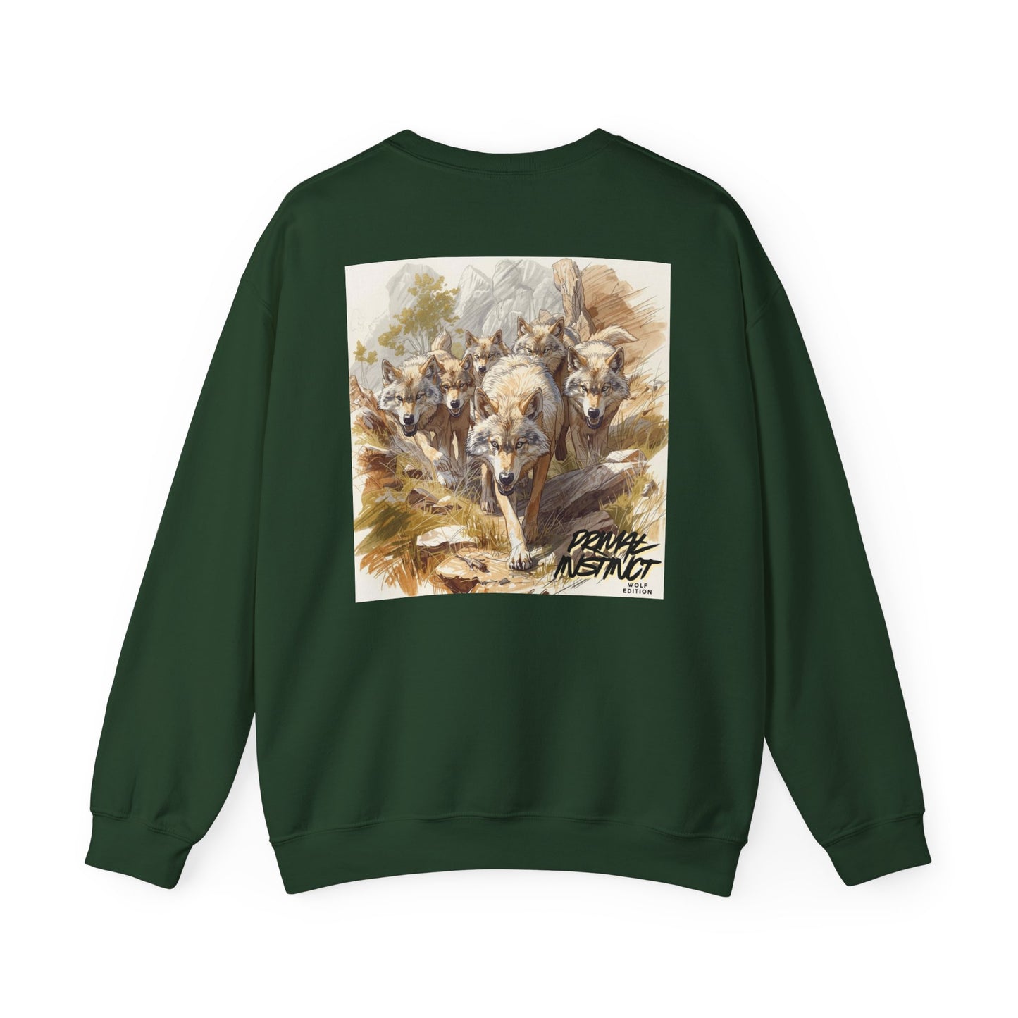 Wolf Pack Crewneck Sweatshirt – Vintage Wildlife Graphic "Wolf Pack"