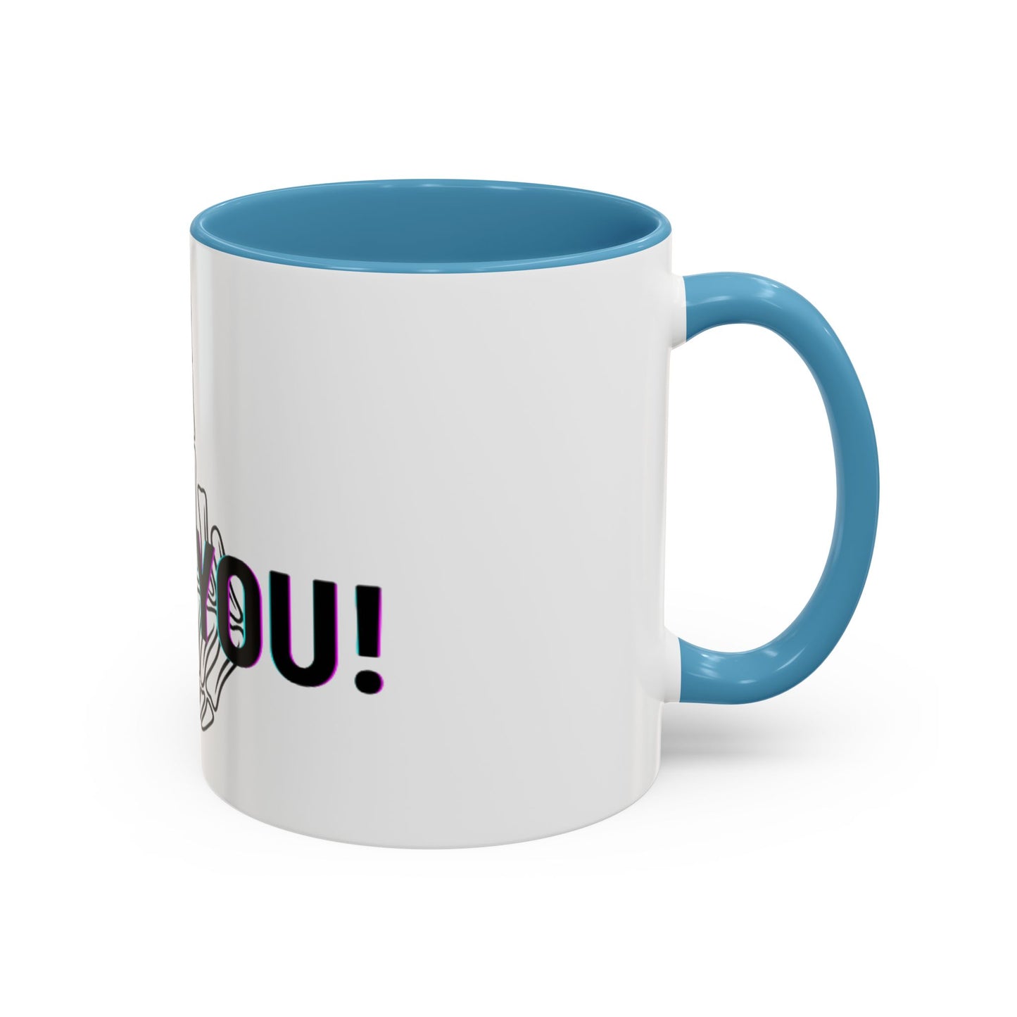 Bone Middle Finger Accent Coffee Mug — “Fu*k You!” Novelty Ceramic Mug