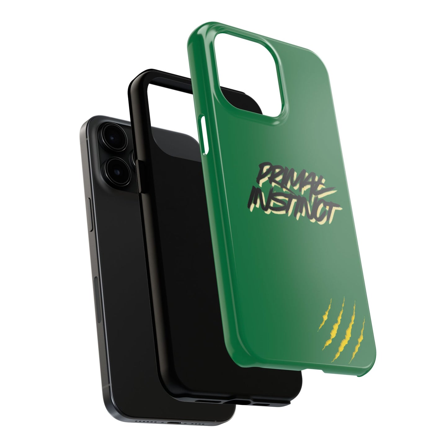 Primal Instinct Tough Phone Case — Green Claw-Mark Protective Cover