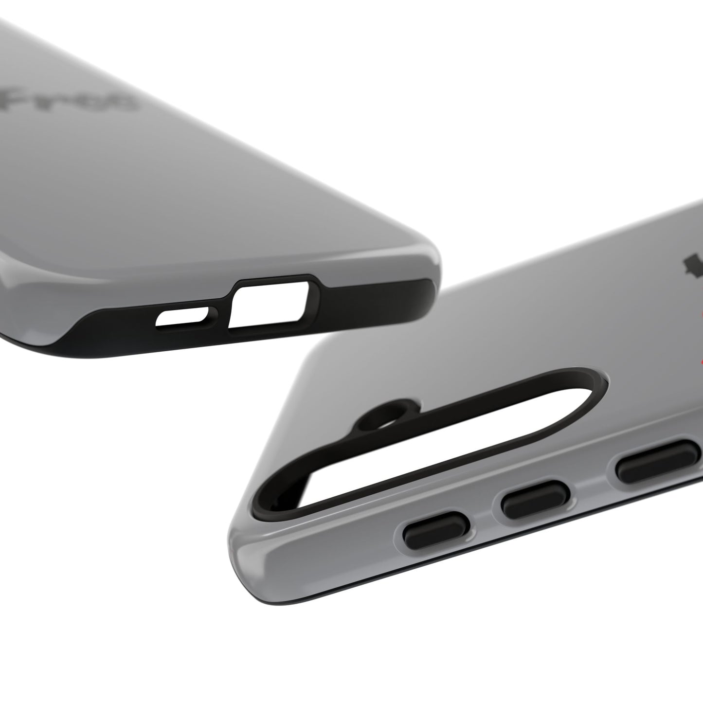 CareFree Tough Phone Case — Slim Protective iPhone Cover with Bold Red & Black Script