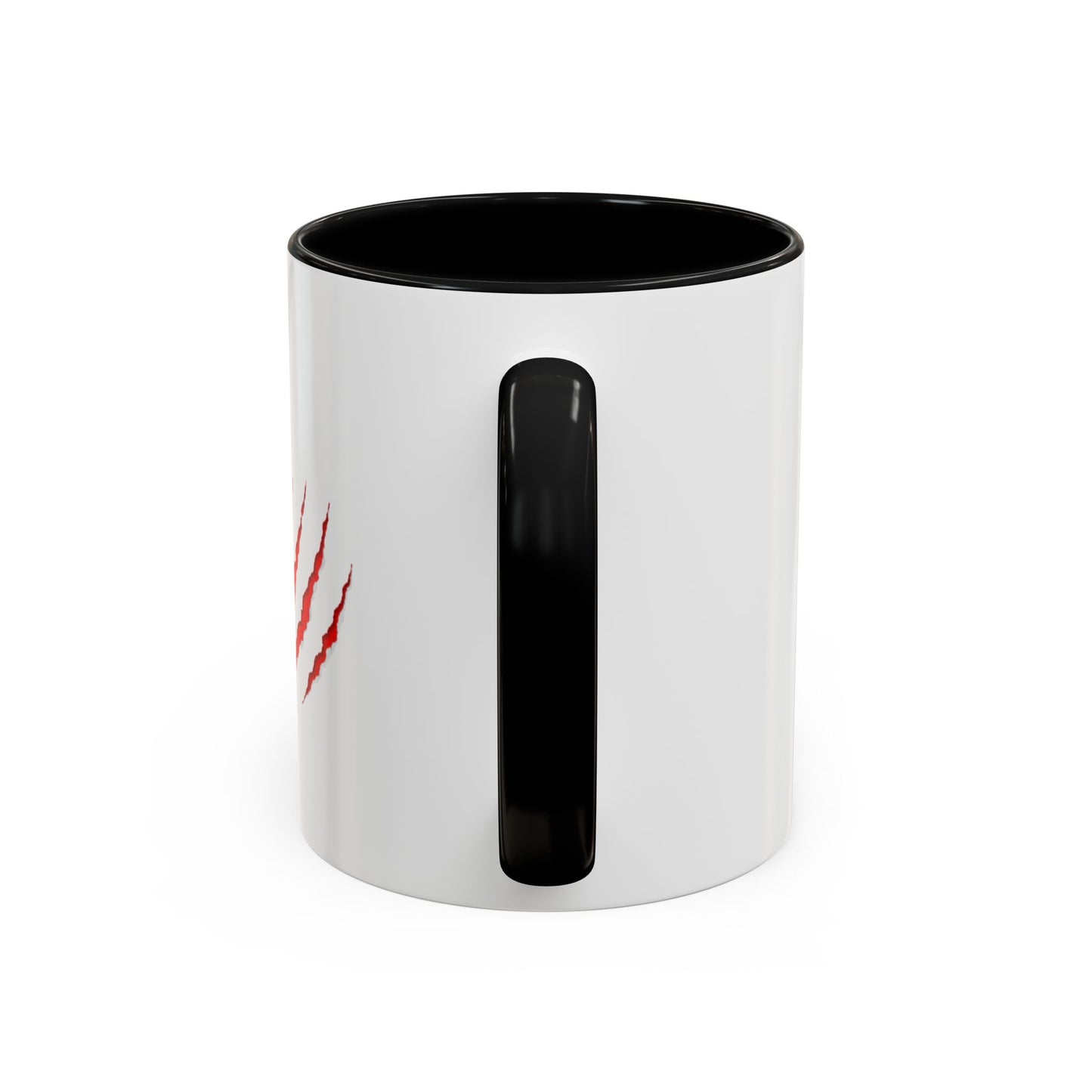 Accent Coffee Mug — "Primal Instinct" Graphic Mug with Red Claw Marks