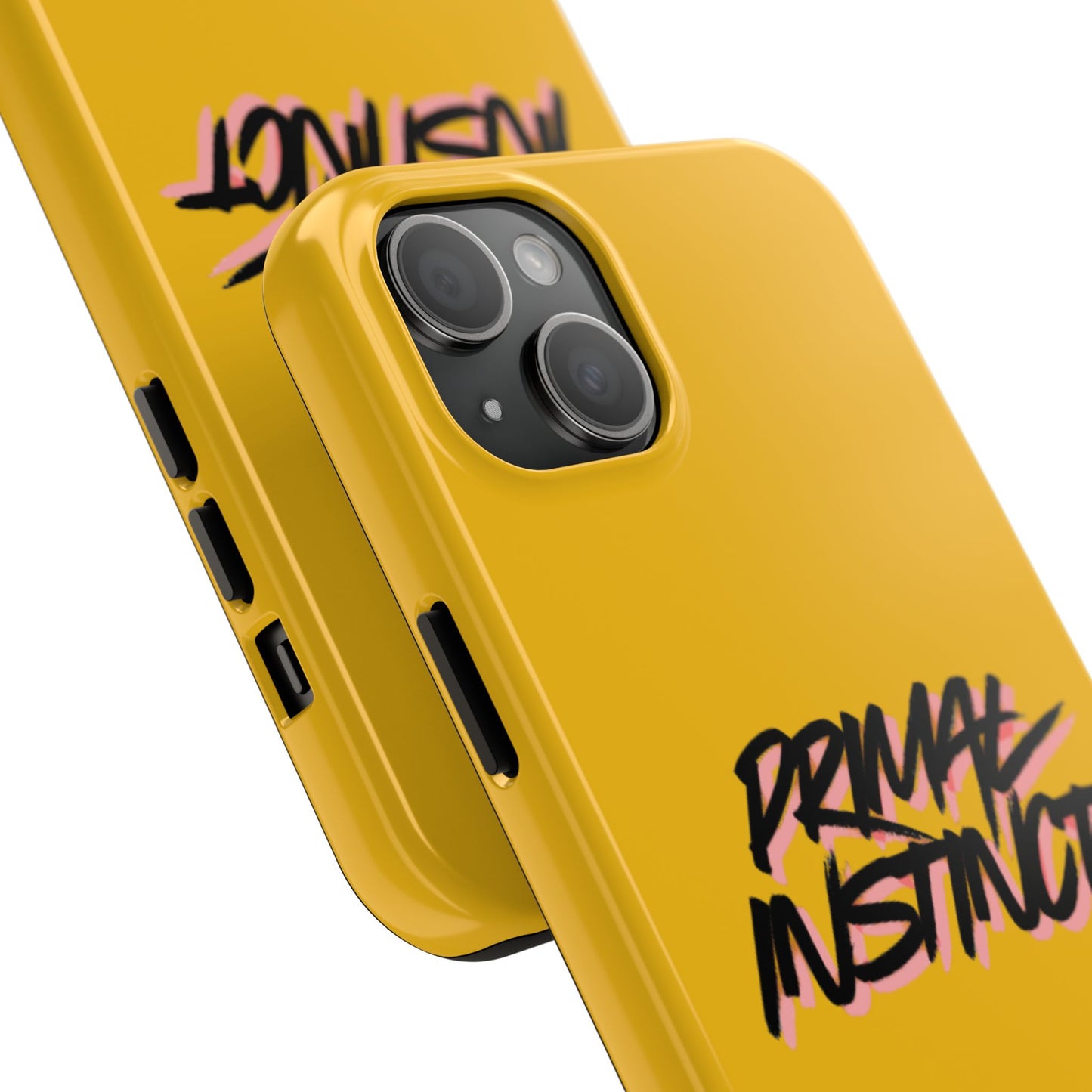 Primal Instinct Tough Phone Case — Yellow Rugged Protective Cover with Claw Mark Accent