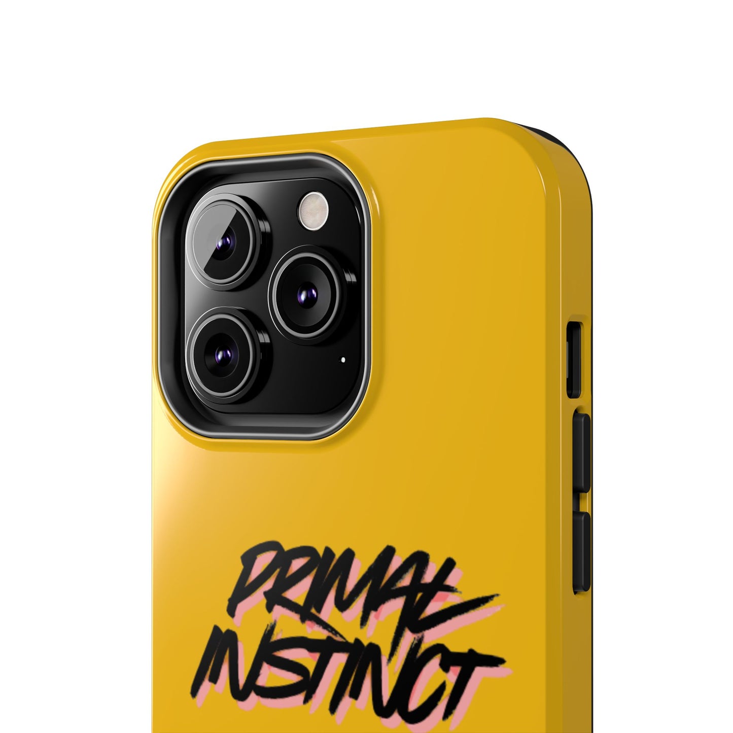 Primal Instinct Tough Phone Case — Yellow Rugged Protective Cover with Claw Mark Accent