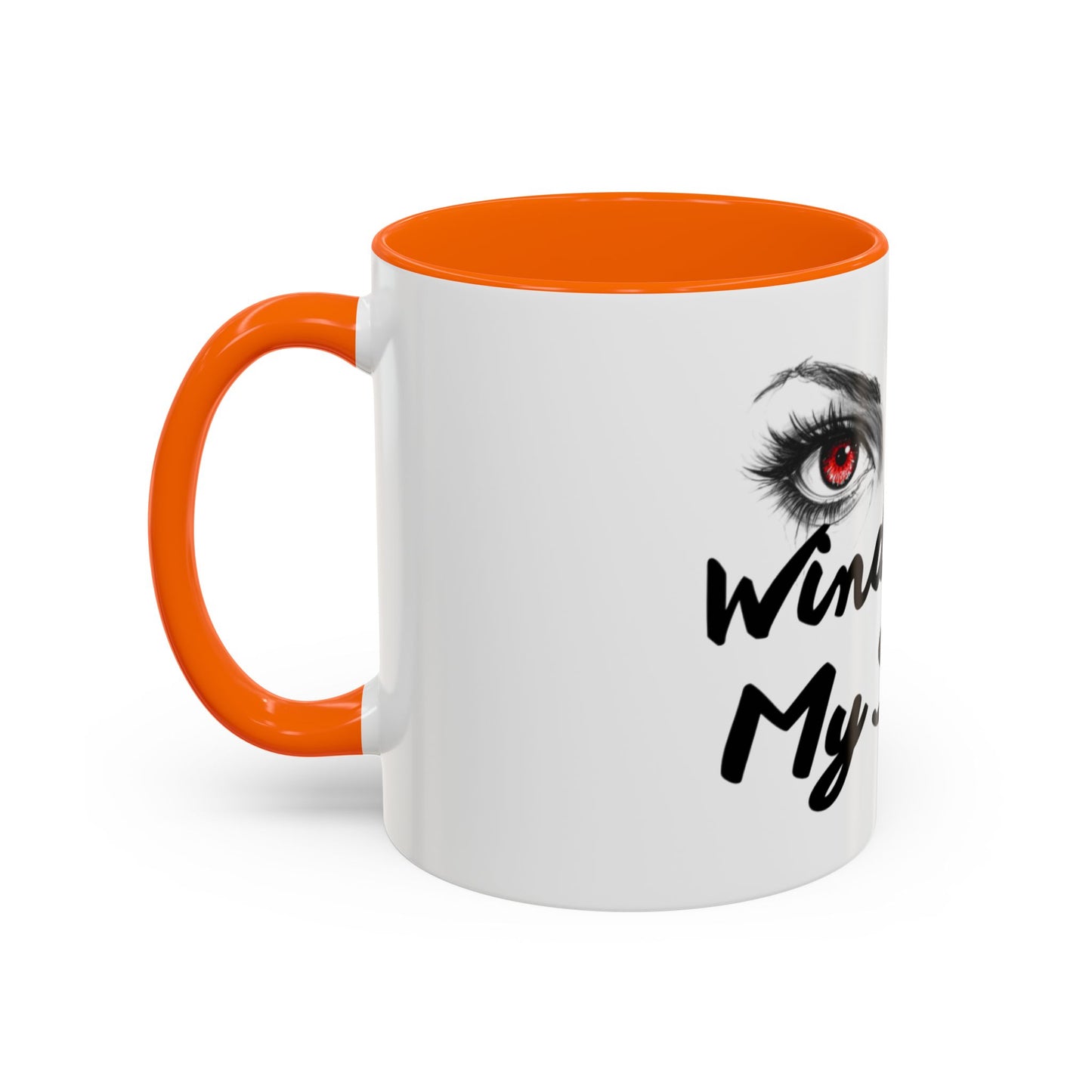 Accent Coffee Mug — “Window to My Soul” Red-Eyed Eyes Design
