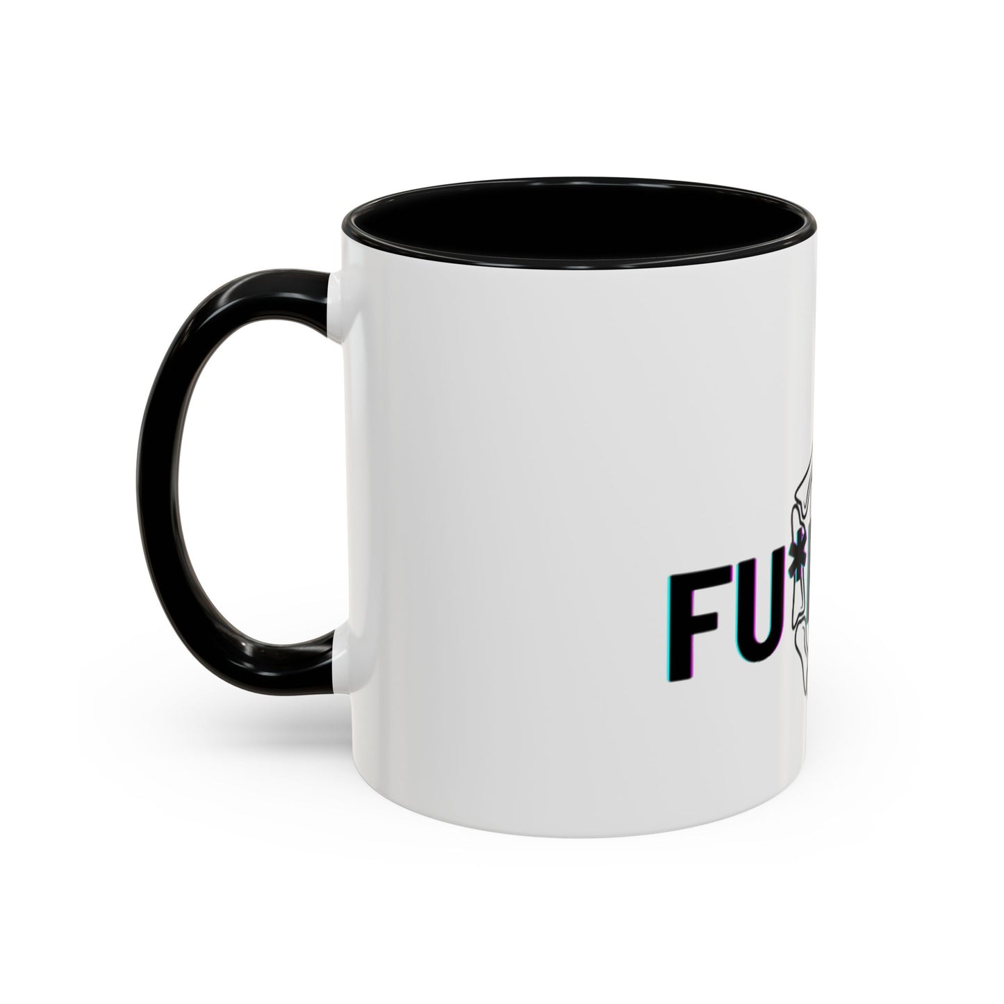Bone Middle Finger Accent Coffee Mug — “Fu*k You!” Novelty Ceramic Mug
