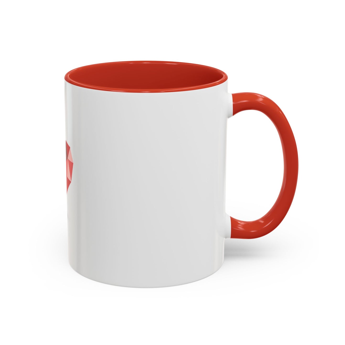 Geometric Red Heart Accent Coffee Mug — Valentines Romantic Ceramic Gift (11/15oz)