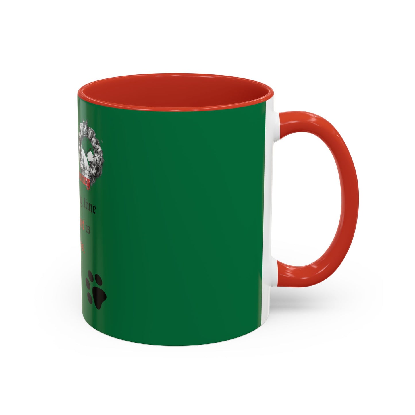 Pet Lover Accent Coffee Mug — “Time is money but spending time with my pet is priceless”