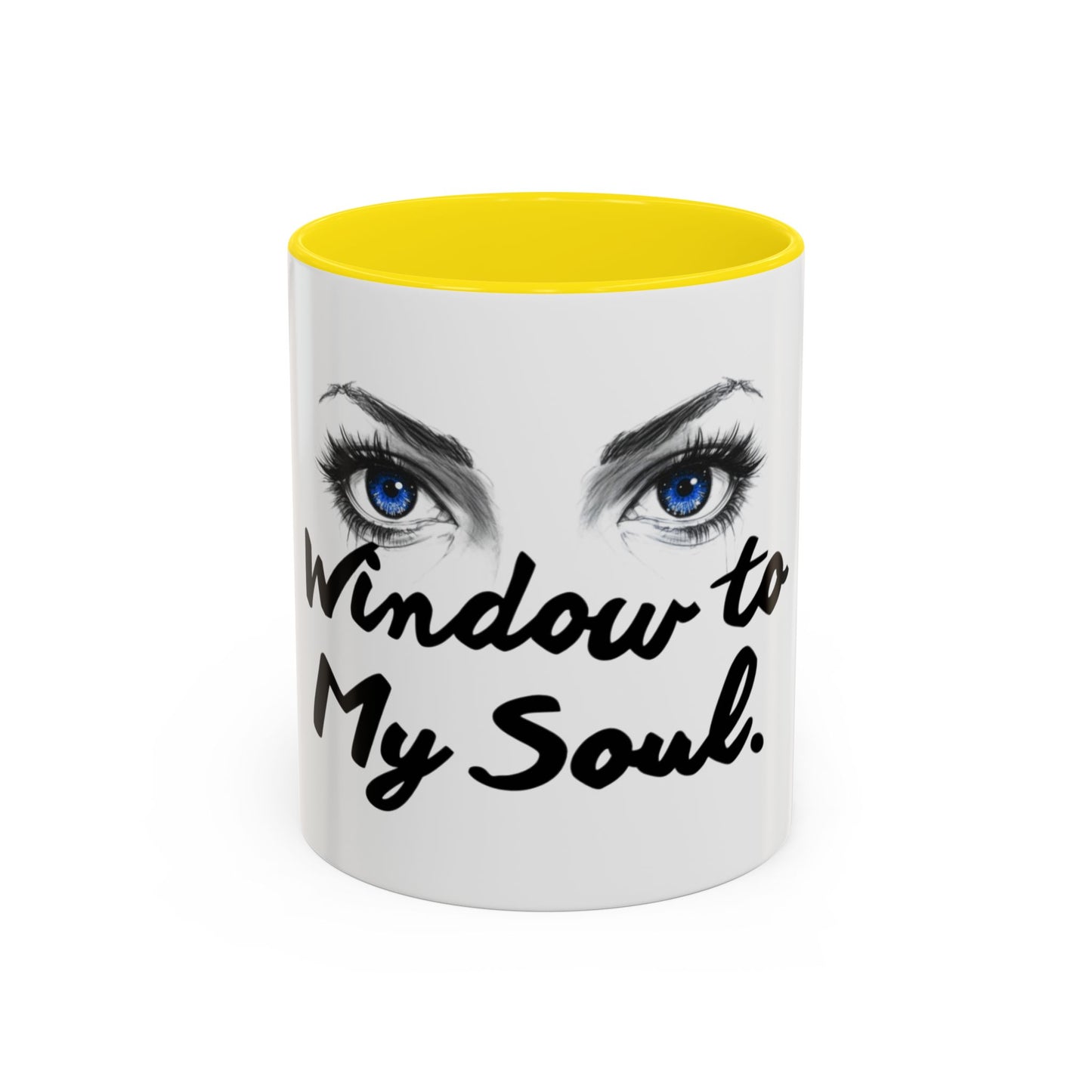 "Window to My Soul" Accent Coffee Mug — Blue Eyes Ceramic 11/15oz