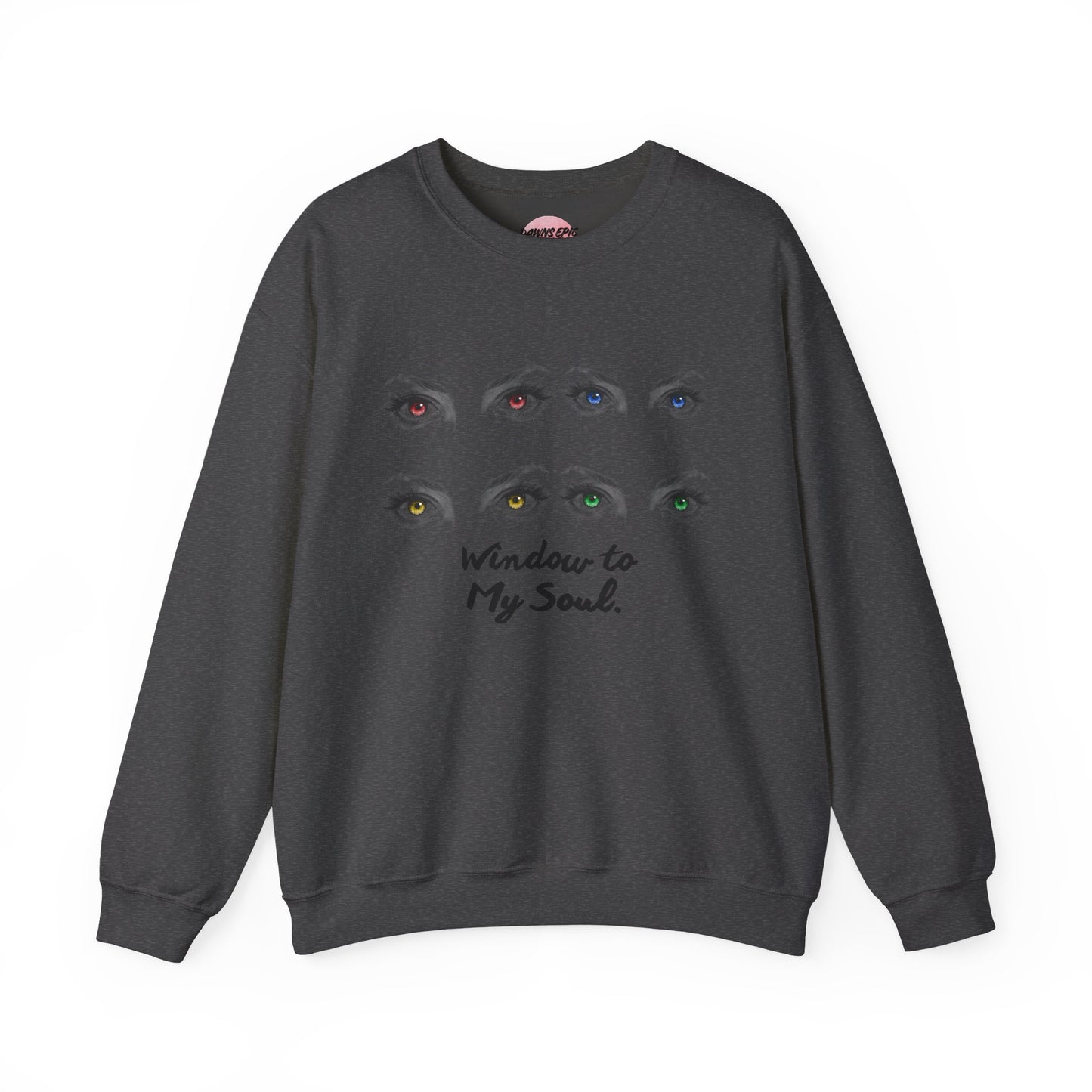 Crewneck Sweatshirt — 'Window to My Soul' Illustrated Eyes Graphic
