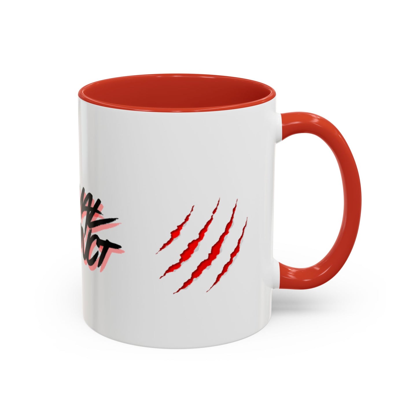 Accent Coffee Mug — "Primal Instinct" Graphic Mug with Red Claw Marks