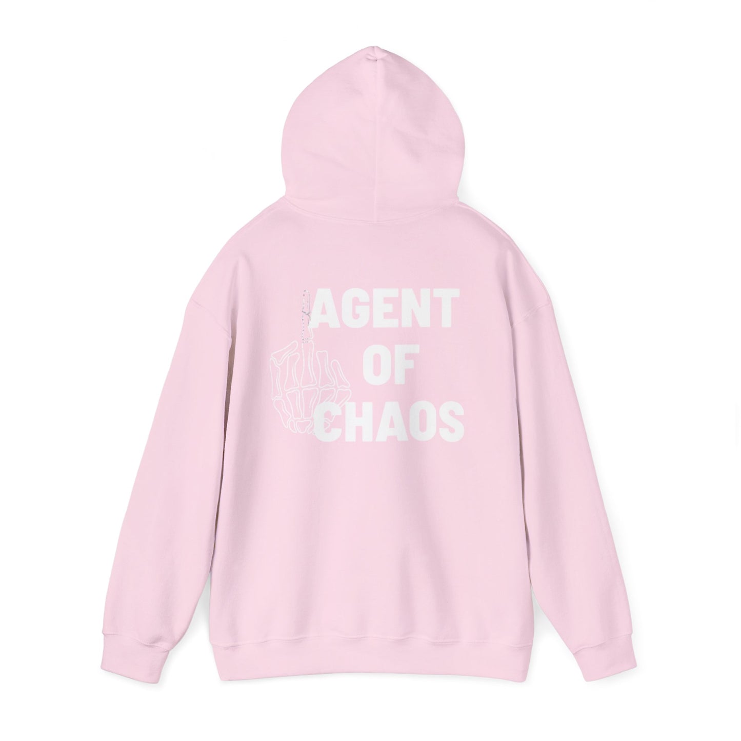 Agent of Chaos Hoodie – 'F**k You!' Skeletal Middle Finger Graphic