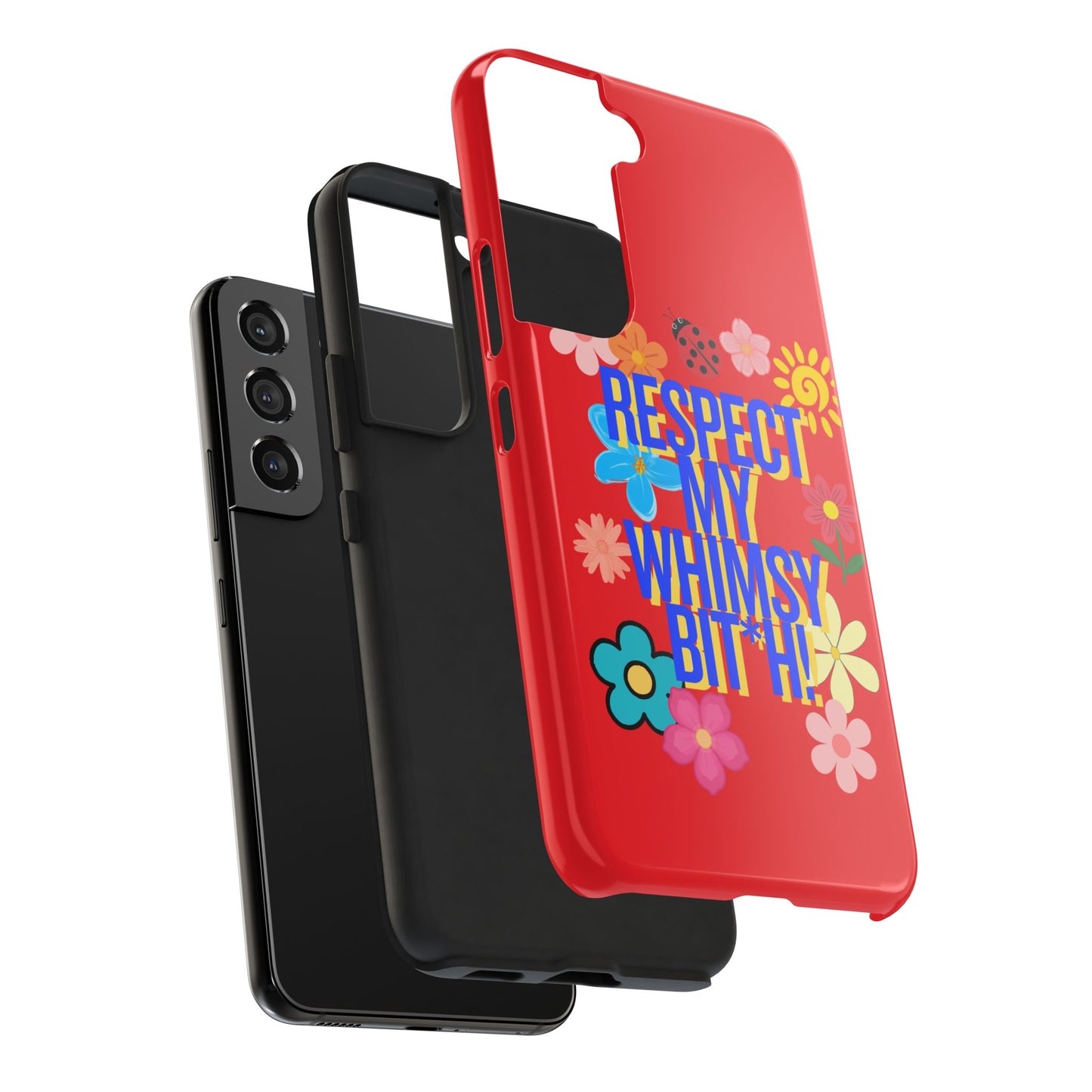 Respect My Whimsy Bitch! Tough Phone Case — Floral Retro Protective Cover