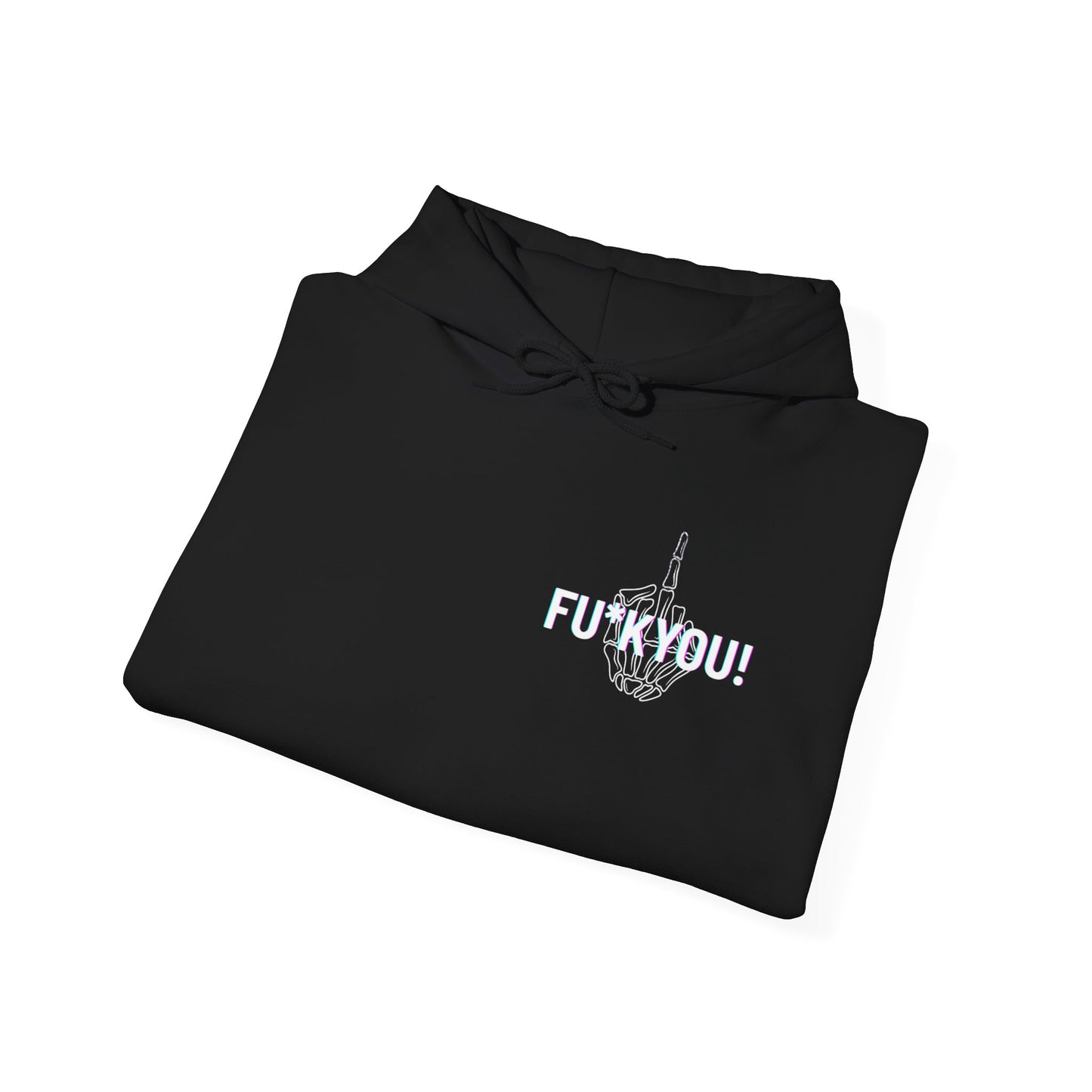 Agent of Chaos Hoodie – 'F**k You!' Skeletal Middle Finger Graphic