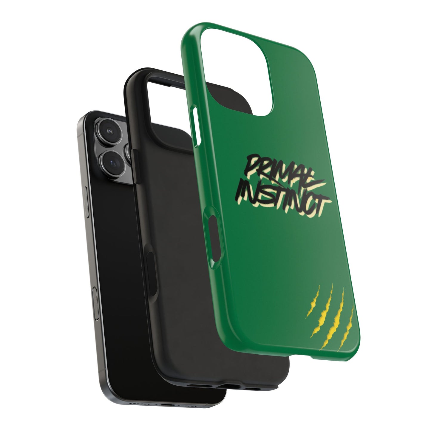 Primal Instinct Tough Phone Case — Green Claw-Mark Protective Cover