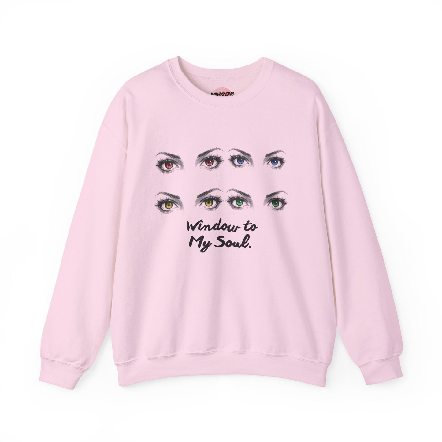 Crewneck Sweatshirt — 'Window to My Soul' Illustrated Eyes Graphic