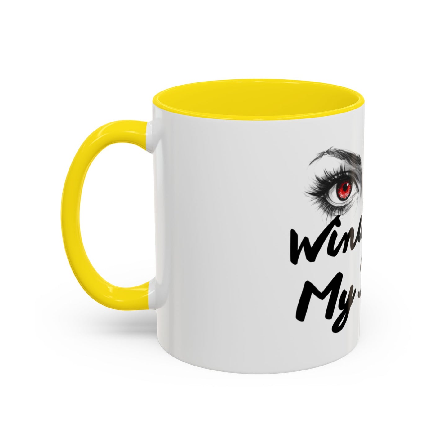 Accent Coffee Mug — “Window to My Soul” Red-Eyed Eyes Design