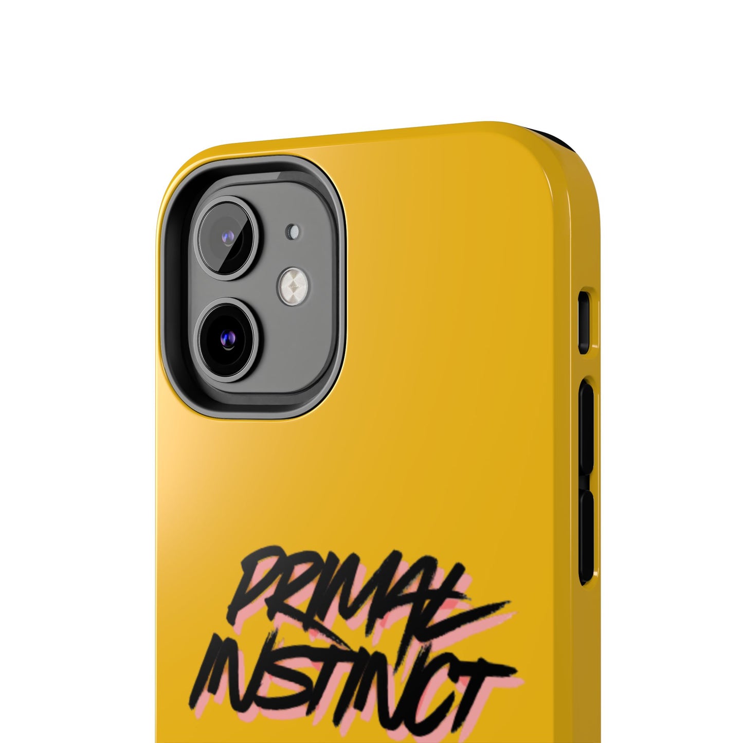 Primal Instinct Tough Phone Case — Yellow Rugged Protective Cover with Claw Mark Accent
