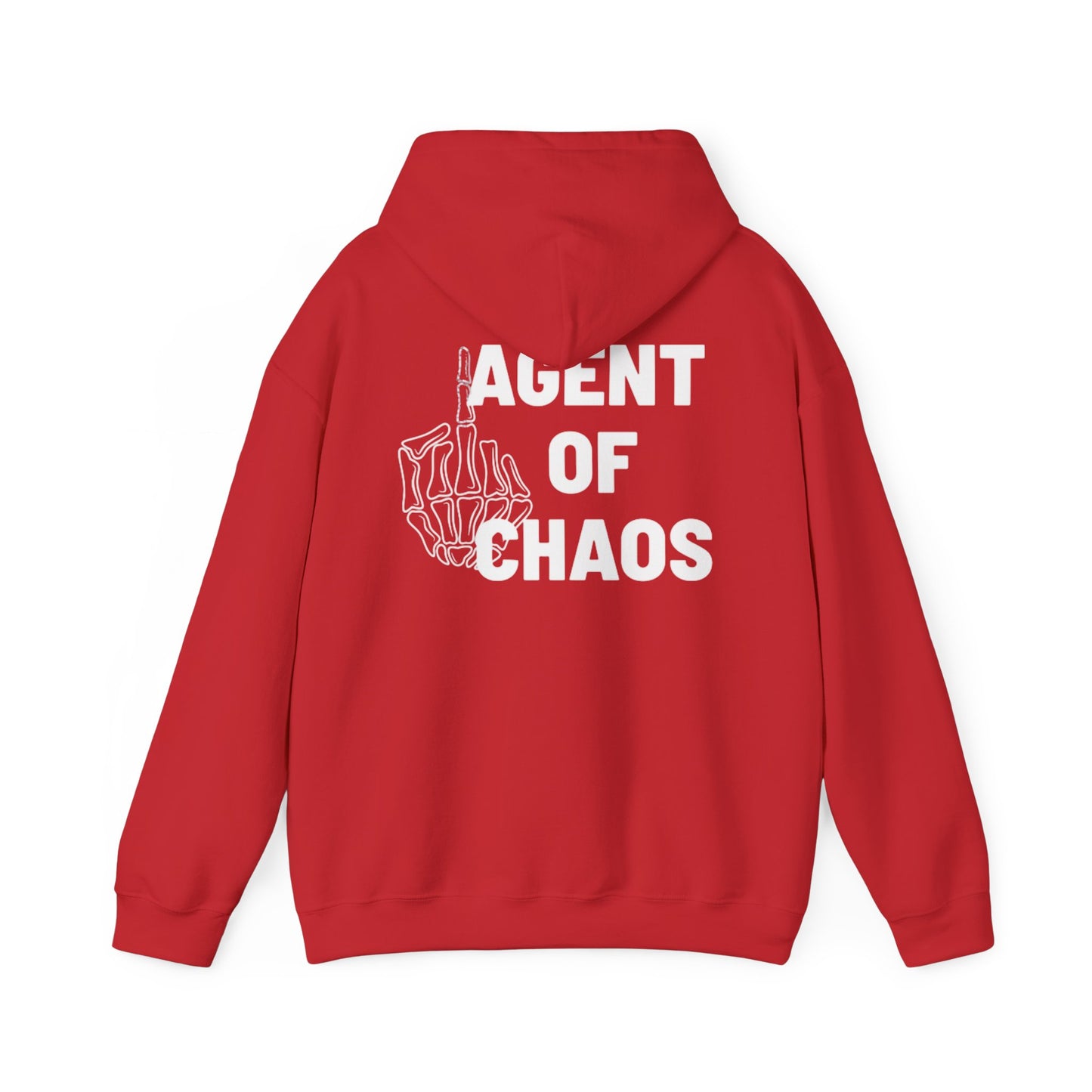 Agent of Chaos Hoodie – 'F**k You!' Skeletal Middle Finger Graphic