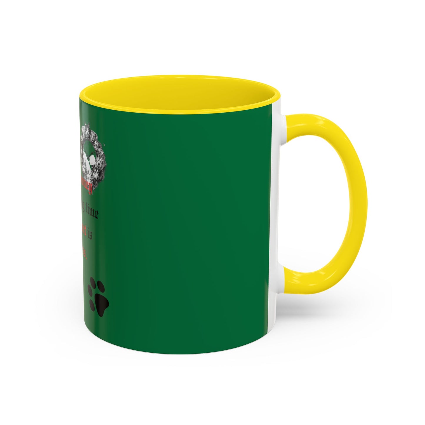 Pet Lover Accent Coffee Mug — “Time is money but spending time with my pet is priceless”