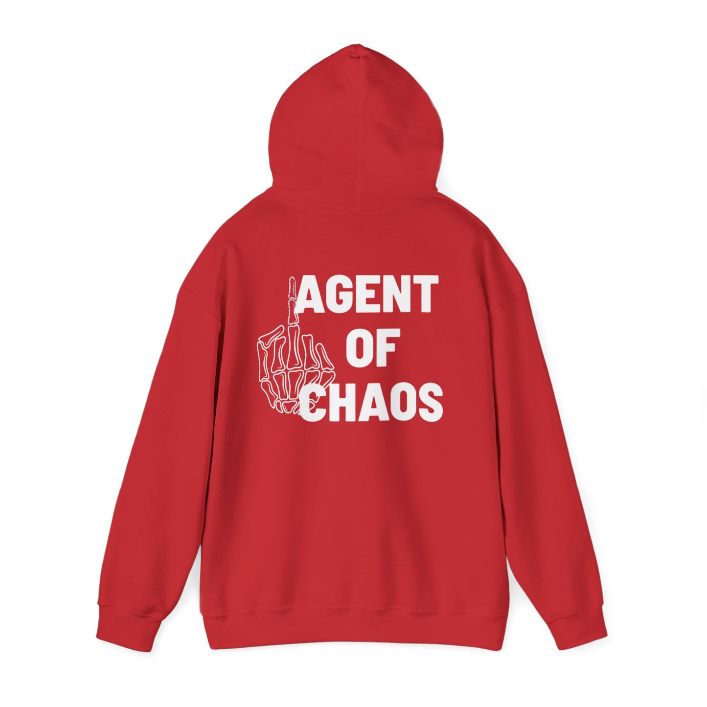 Agent of Chaos Hoodie – 'F**k You!' Skeletal Middle Finger Graphic