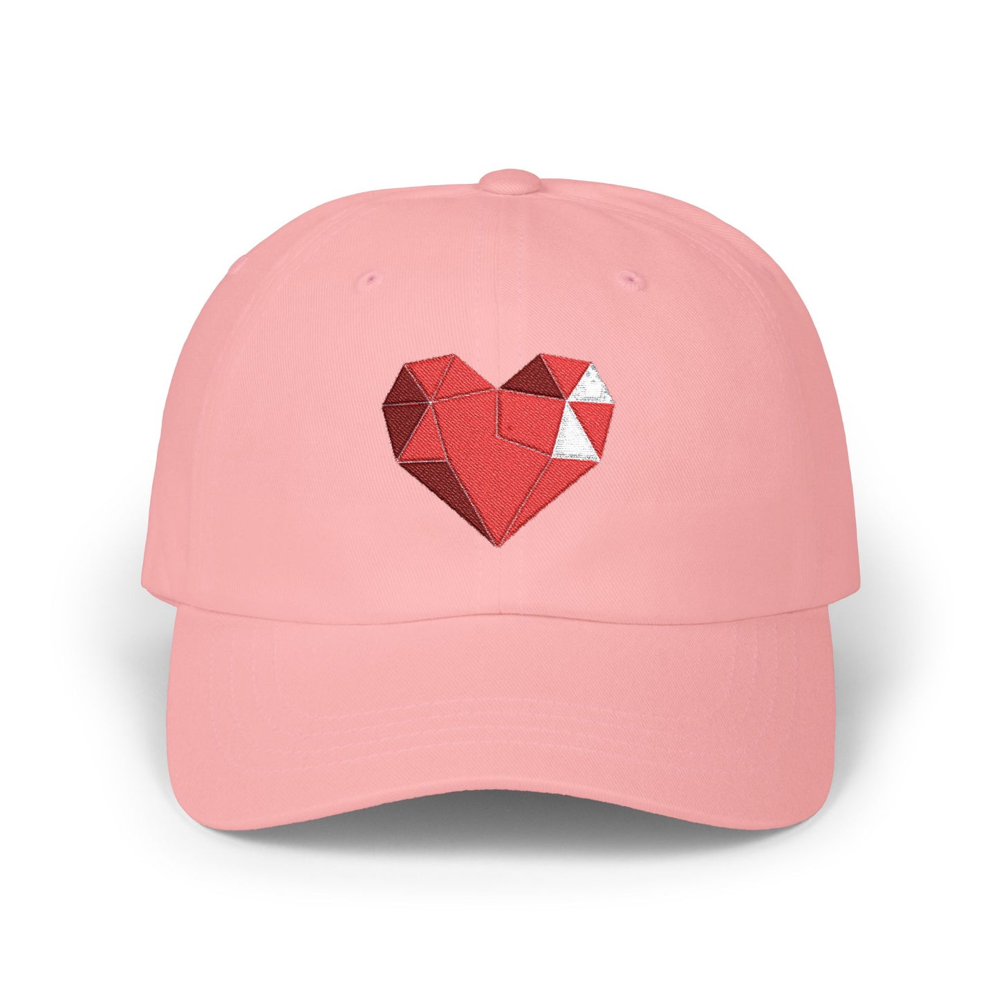 Embroidered Geometric Heart Dad Cap — Casual Baseball Hat for Valentine’s & Everyday Wear