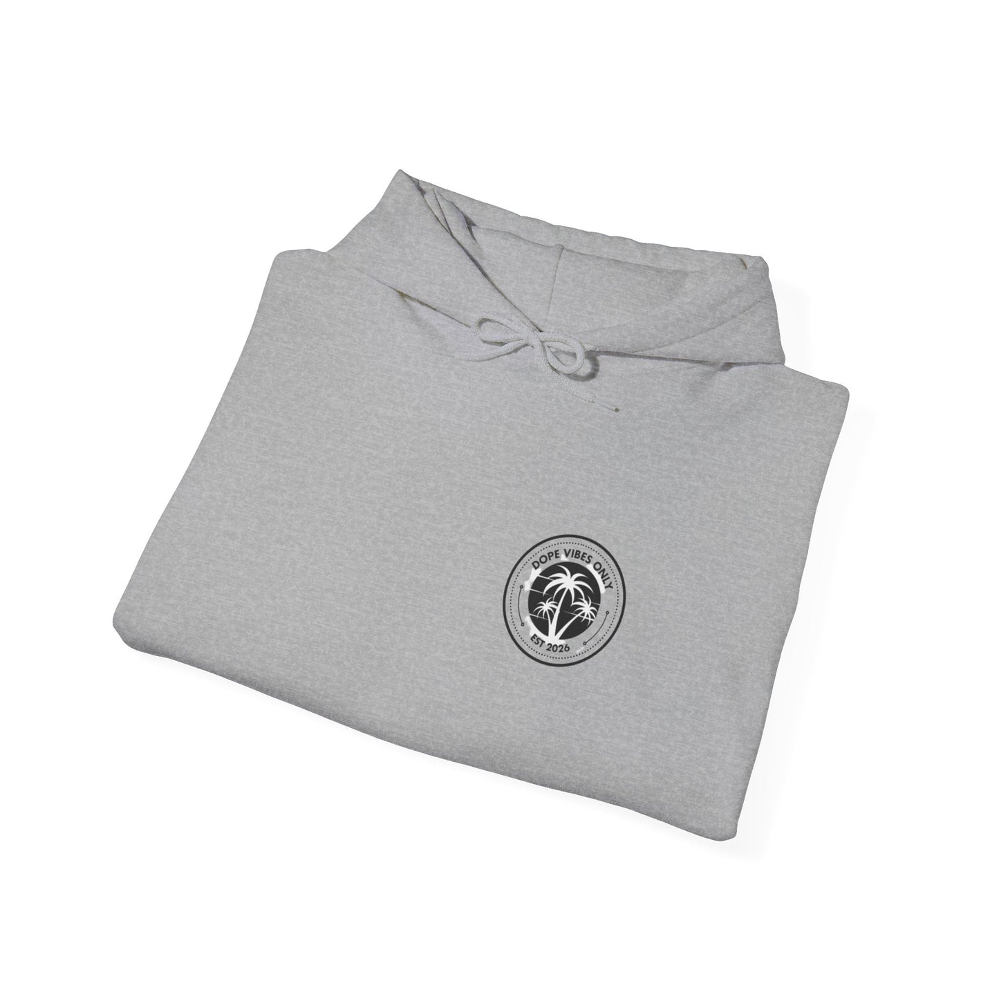 Sunset Paradise Hoodie — Retro Palm Beach Graphic with "Breathe" Script
