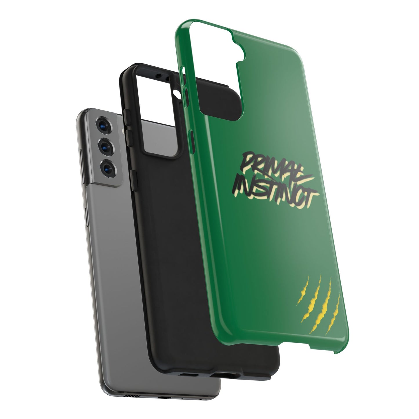 Primal Instinct Tough Phone Case — Green Claw-Mark Protective Cover