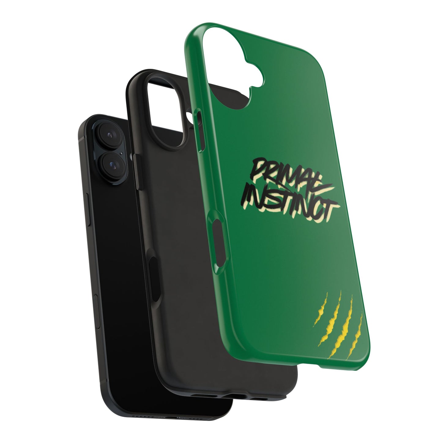Primal Instinct Tough Phone Case — Green Claw-Mark Protective Cover