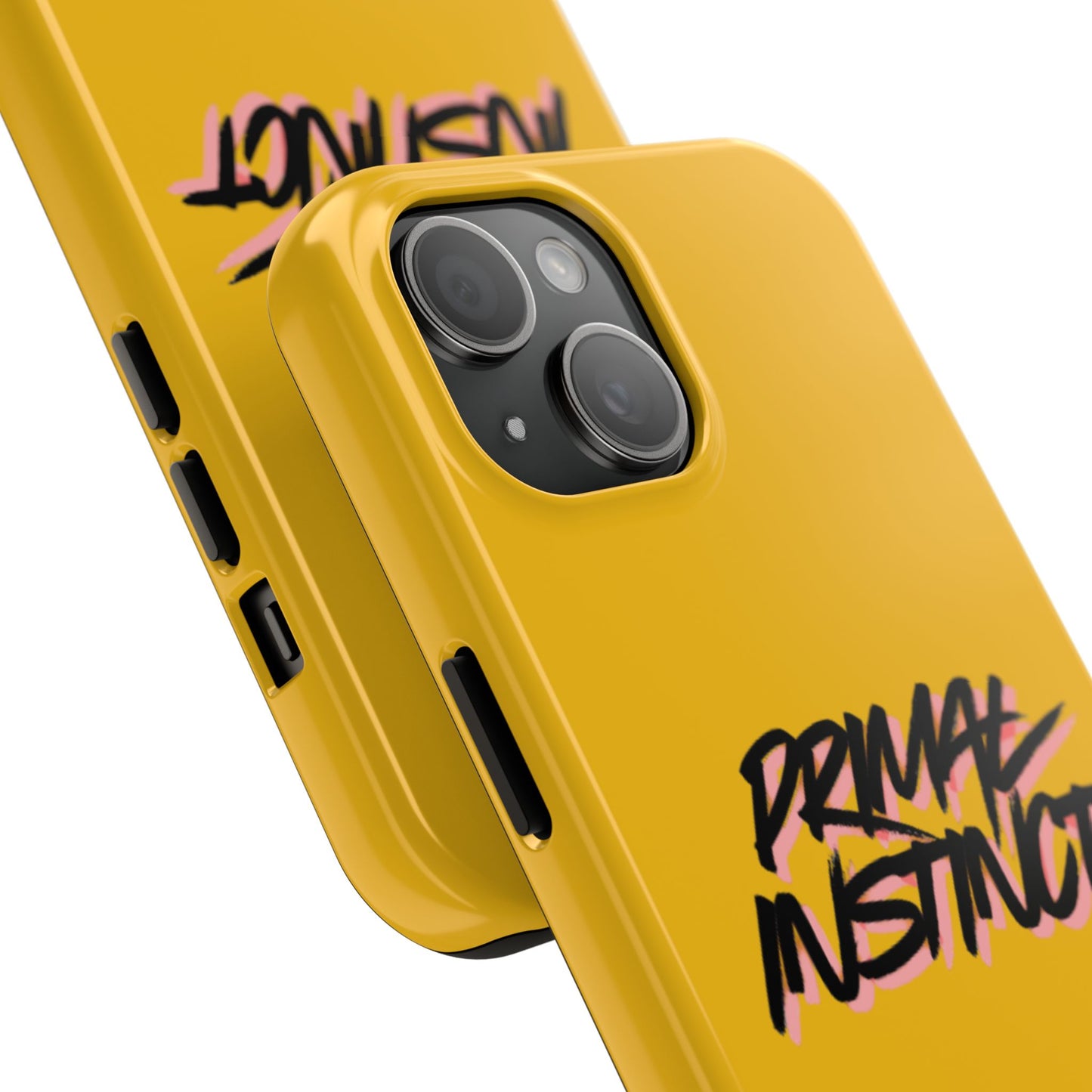 Primal Instinct Tough Phone Case — Yellow Rugged Protective Cover with Claw Mark Accent
