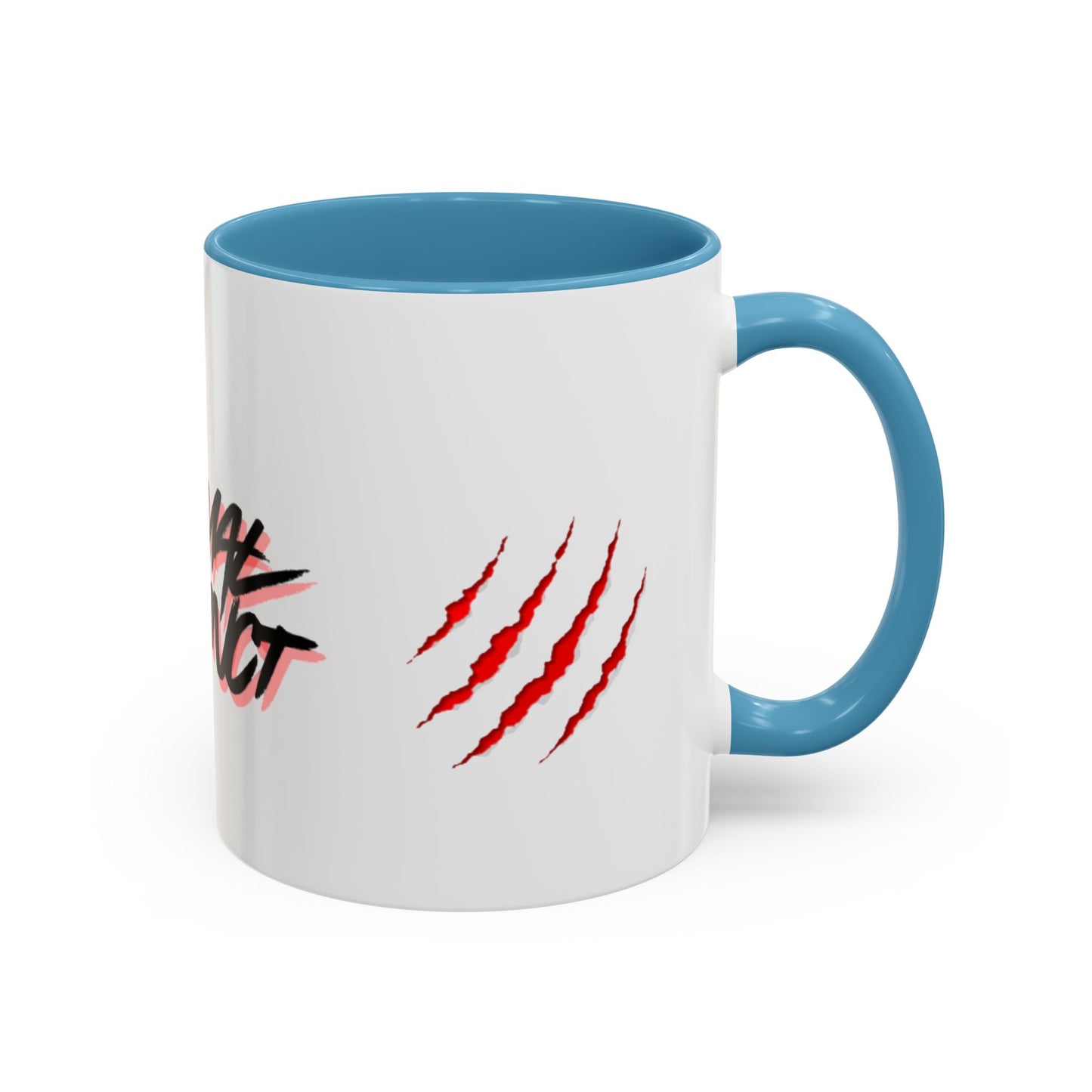 Accent Coffee Mug — "Primal Instinct" Graphic Mug with Red Claw Marks