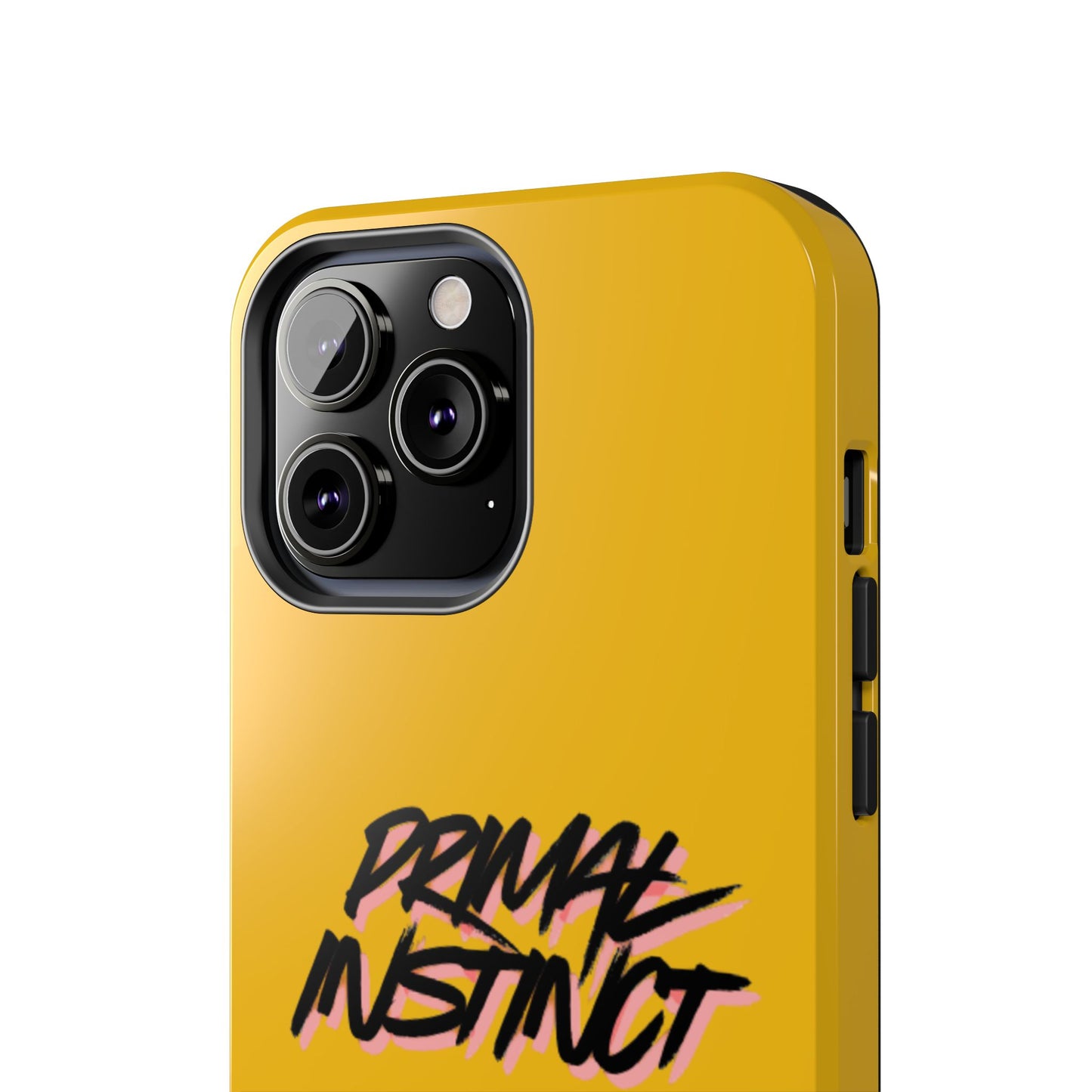 Primal Instinct Tough Phone Case — Yellow Rugged Protective Cover with Claw Mark Accent