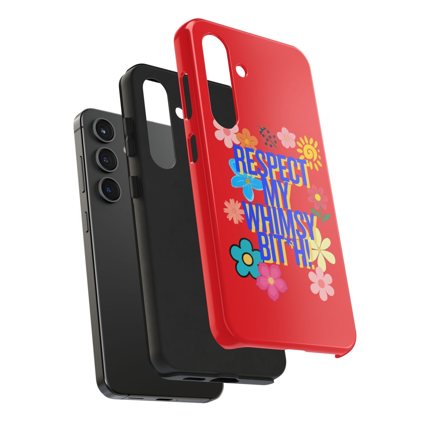 Respect My Whimsy Bitch! Tough Phone Case — Floral Retro Protective Cover