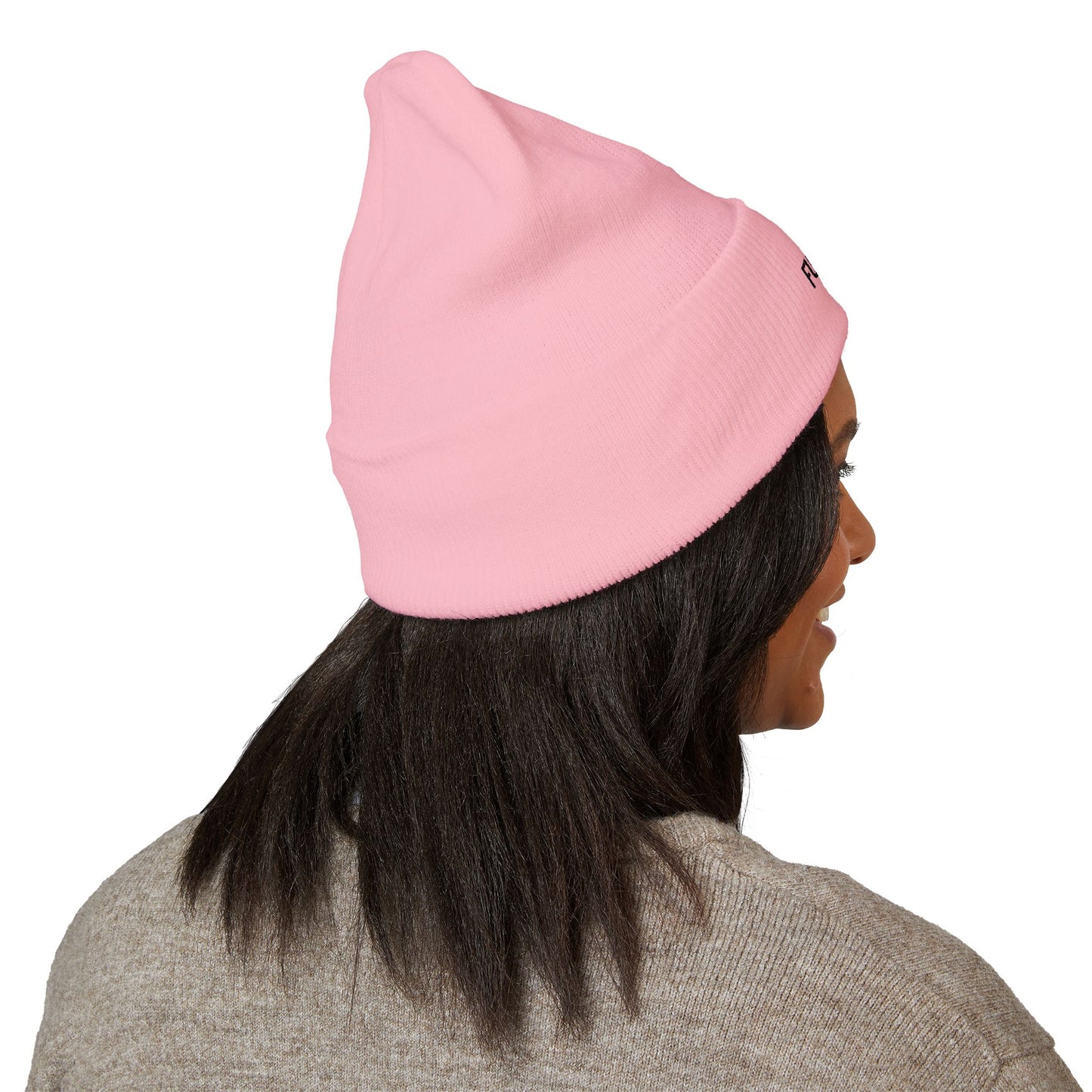 Embroidered 'FU* YOU' Cuffed Beanie — Classic Knit Winter Hat