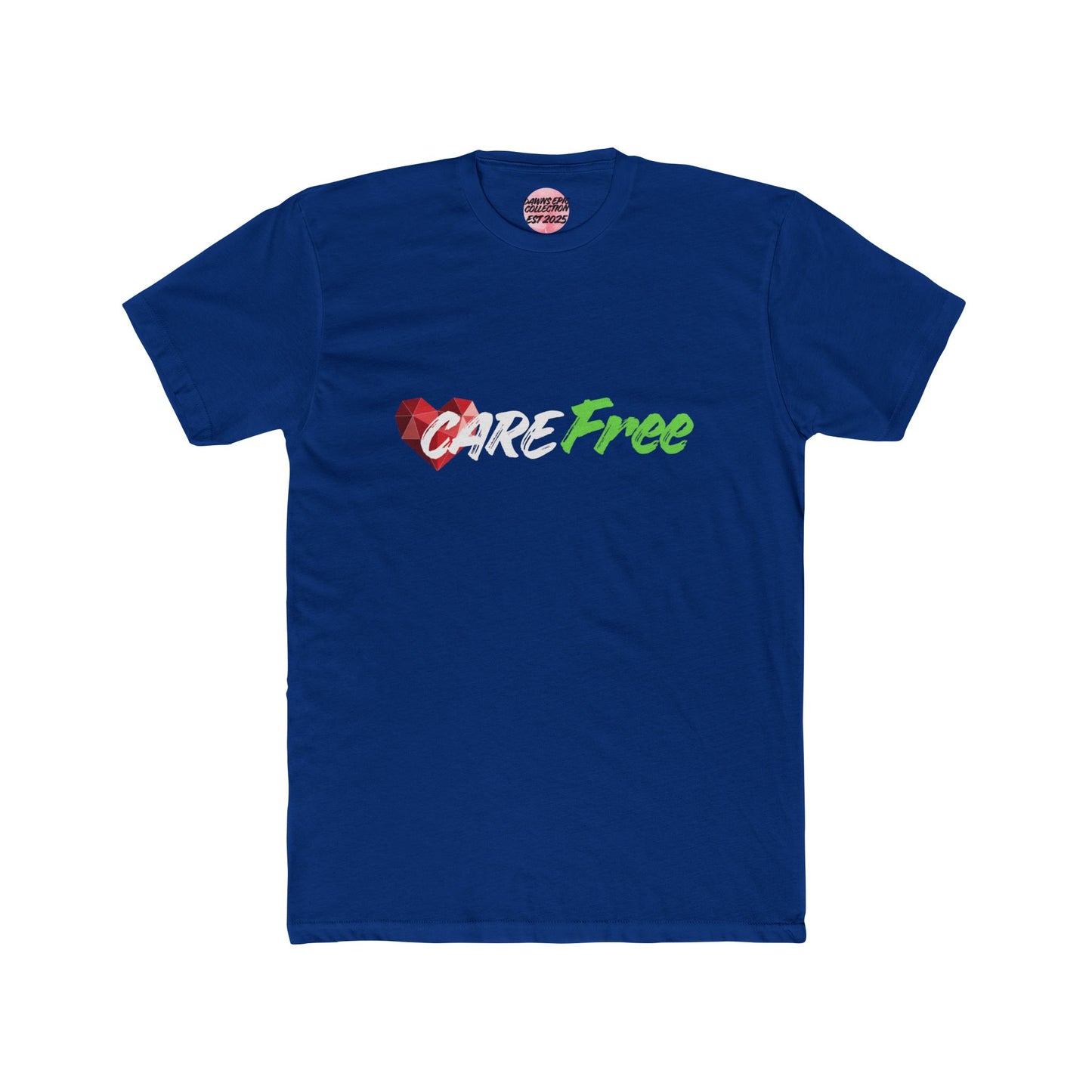 Care Free Graphic Tee – Heart Logo Casual Cotton T-Shirt