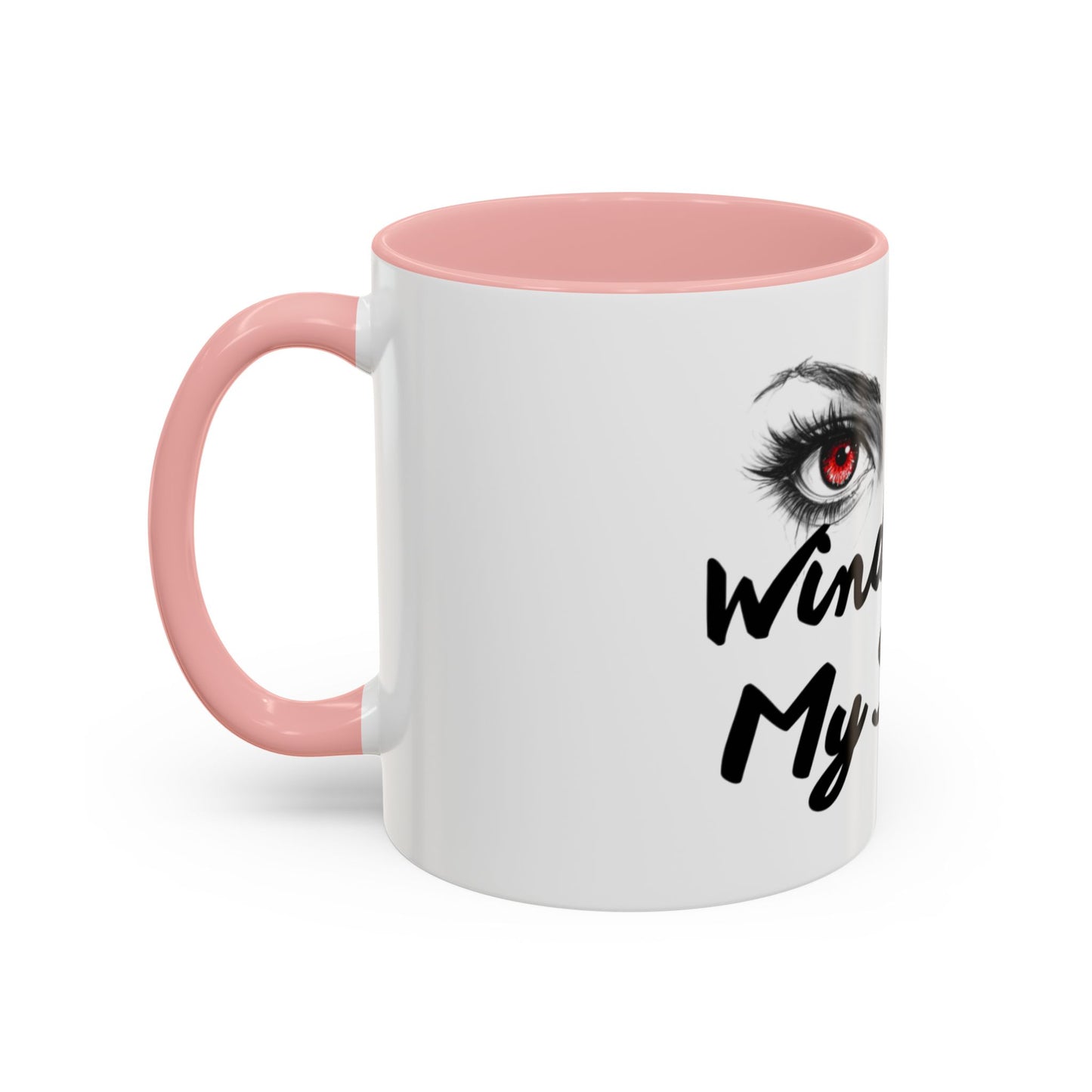Accent Coffee Mug — “Window to My Soul” Red-Eyed Eyes Design