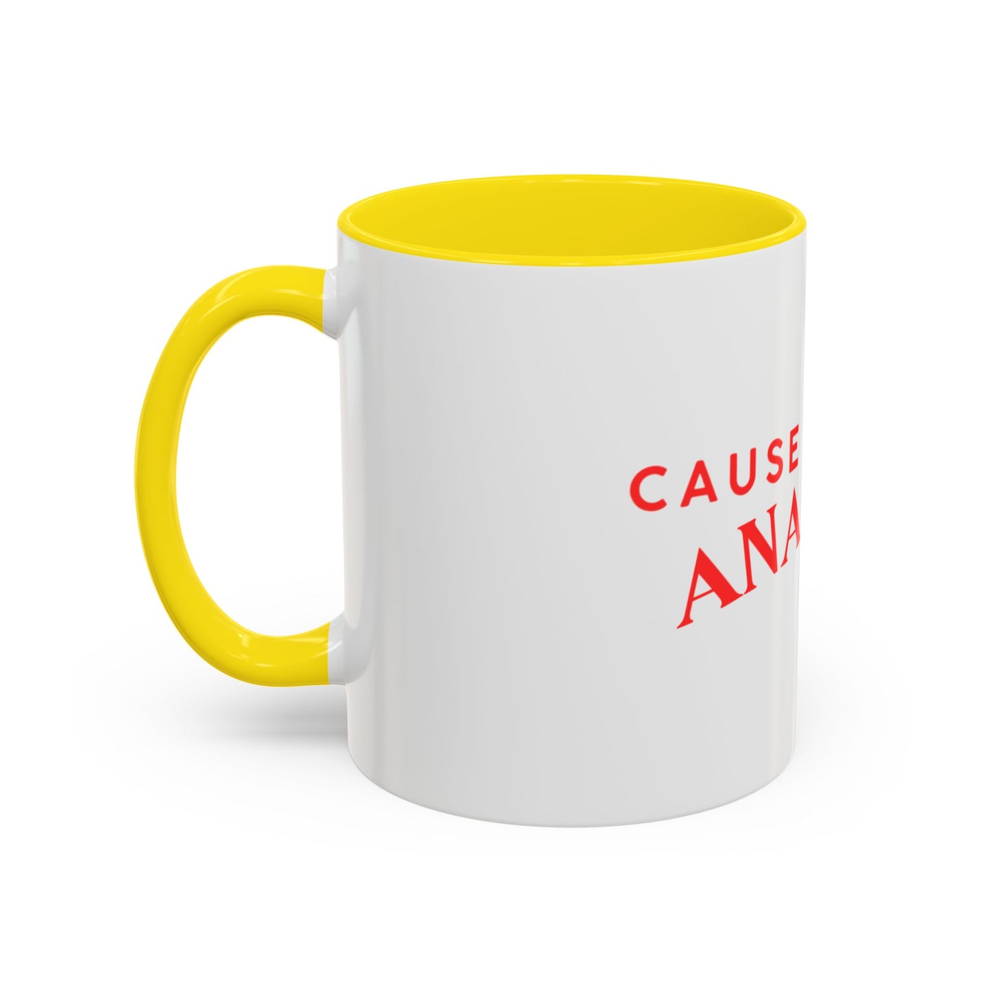 Accent Coffee Mug - "Cause a Little Anarchy" Red Typography
