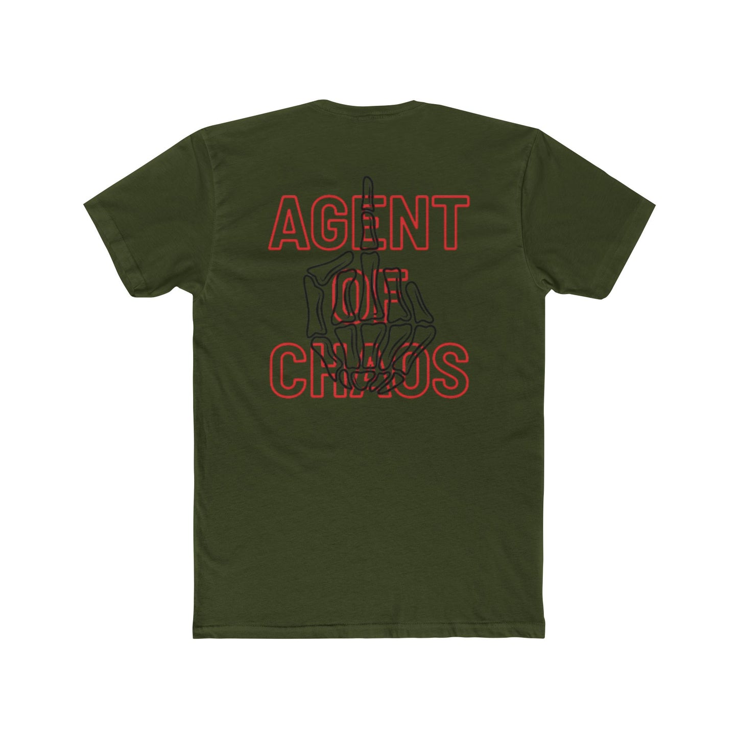 Agent of Chaos T‑Shirt — Skeleton Hand Middle Finger Graphic Tee