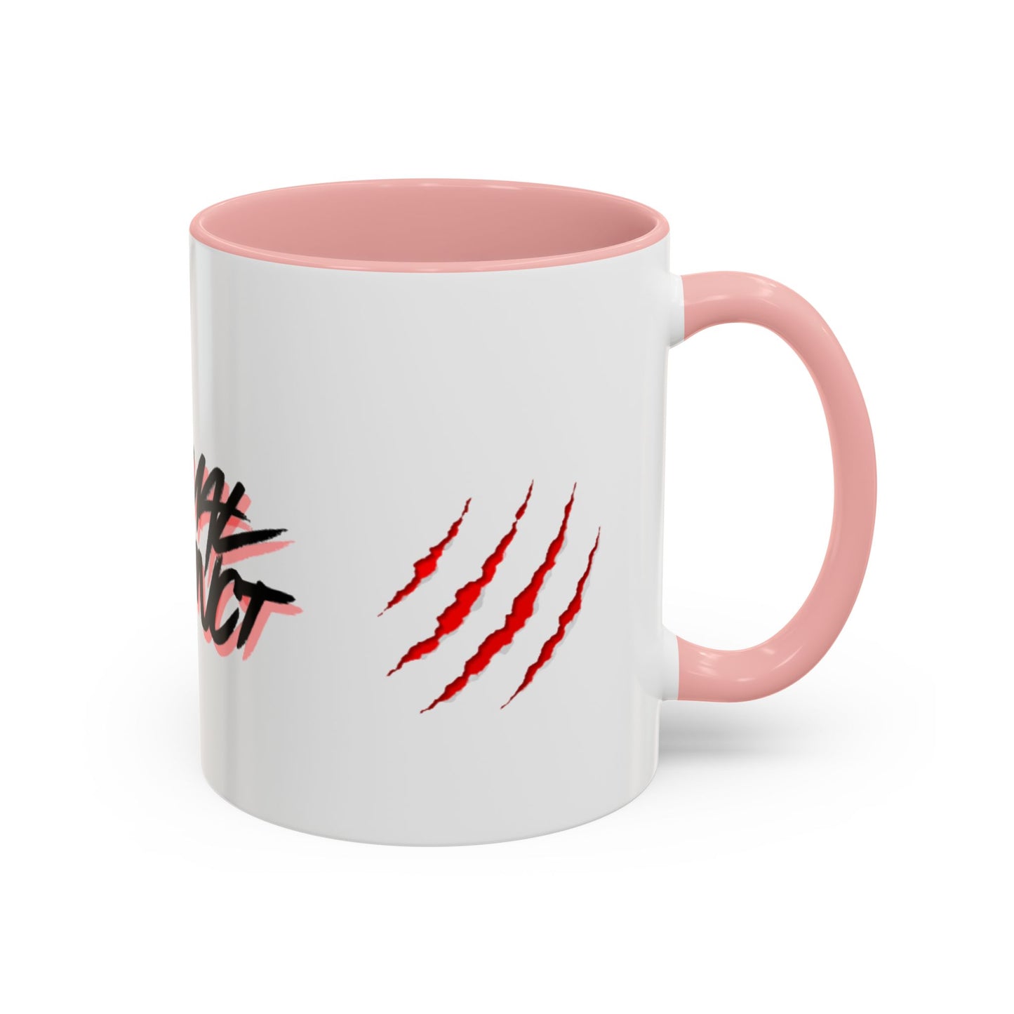 Accent Coffee Mug — "Primal Instinct" Graphic Mug with Red Claw Marks